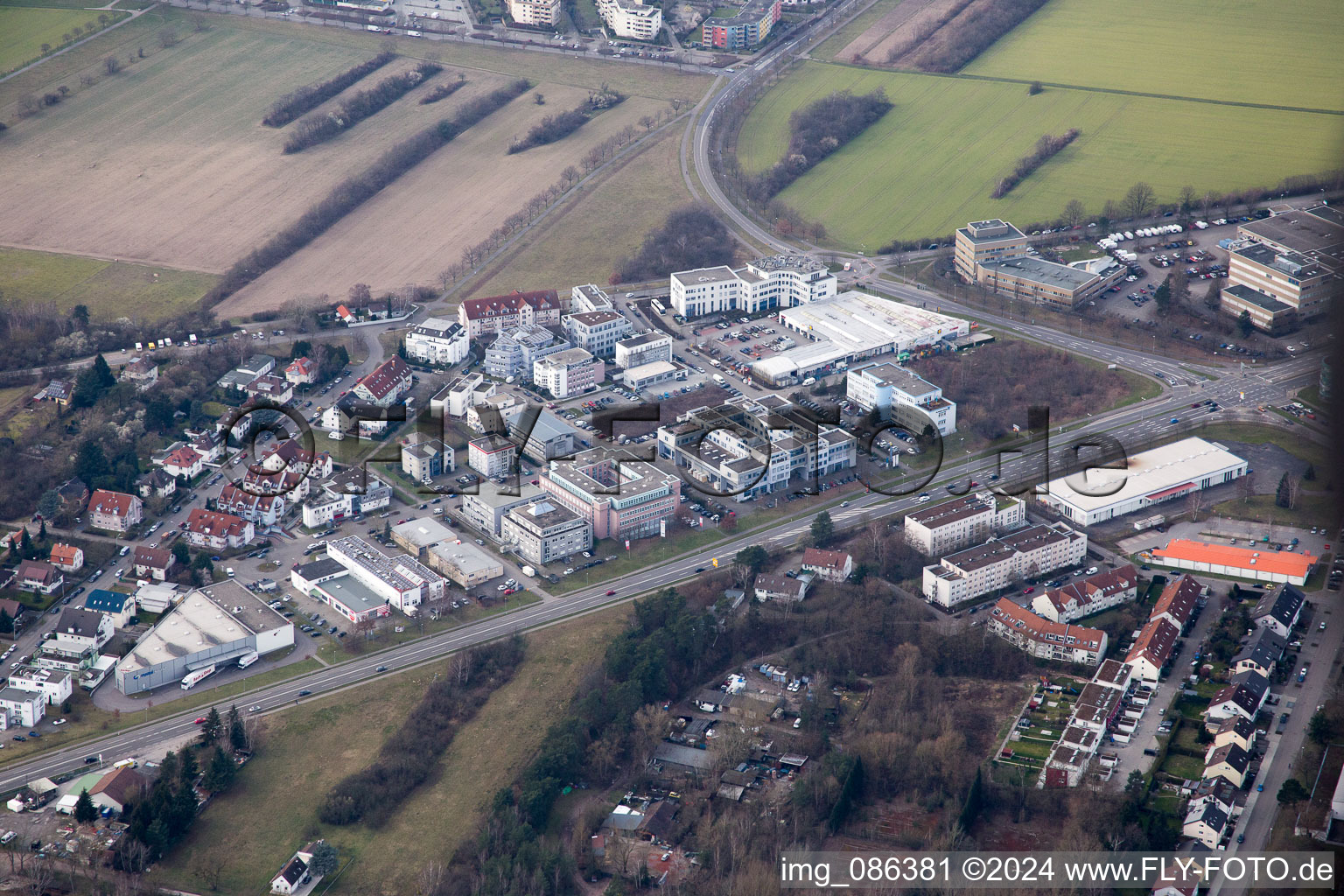 At Sandfeld in the district Neureut in Karlsruhe in the state Baden-Wuerttemberg, Germany