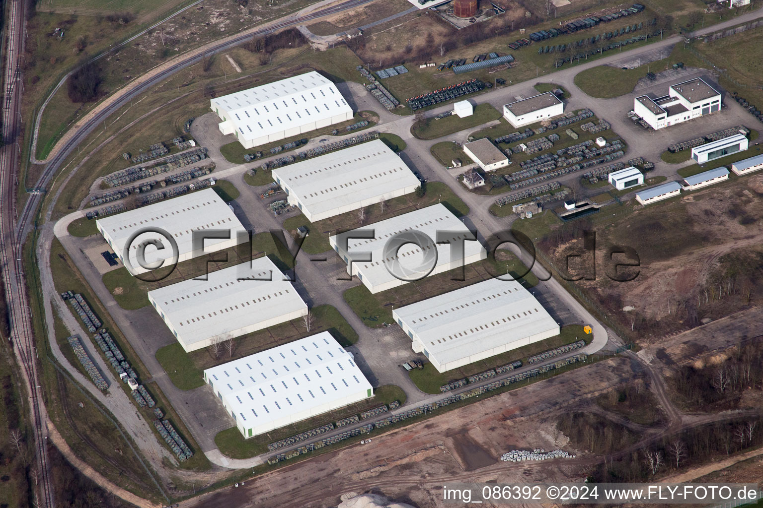 Bird's eye view of District Neureut in Karlsruhe in the state Baden-Wuerttemberg, Germany