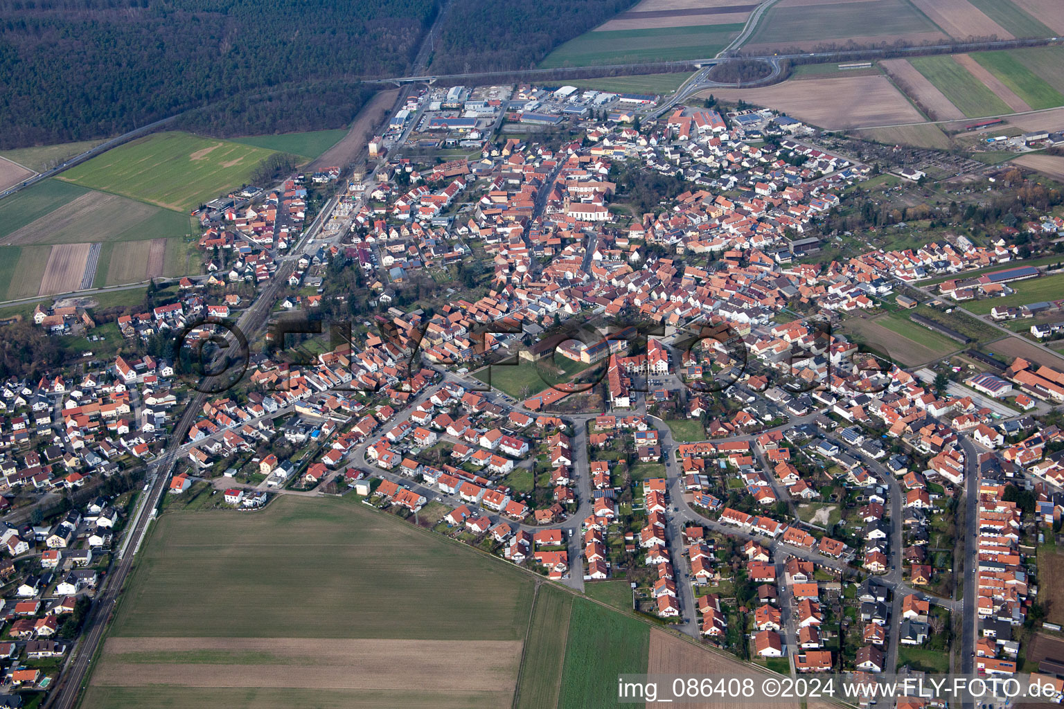 Rheinzabern in the state Rhineland-Palatinate, Germany out of the air