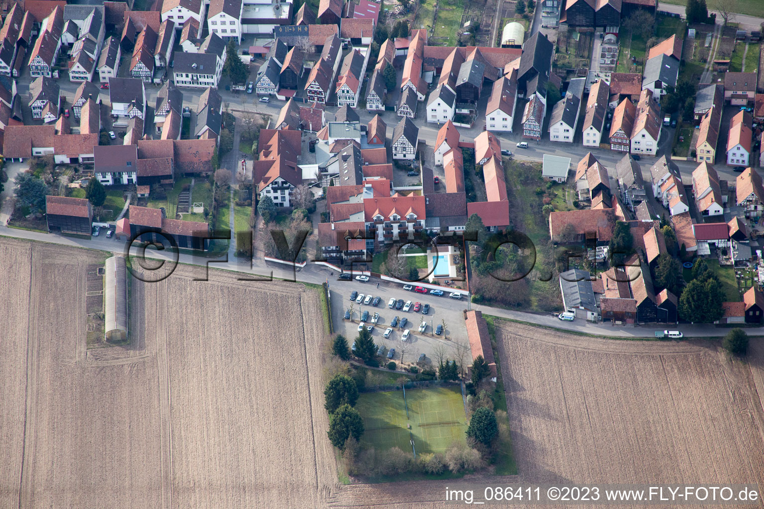 District Hayna in Herxheim bei Landau in the state Rhineland-Palatinate, Germany from the plane