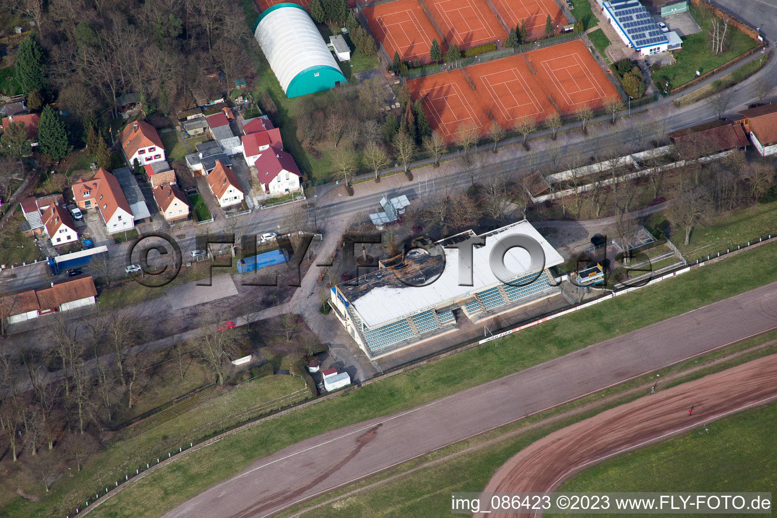 District Herxheim in Herxheim bei Landau in the state Rhineland-Palatinate, Germany seen from above