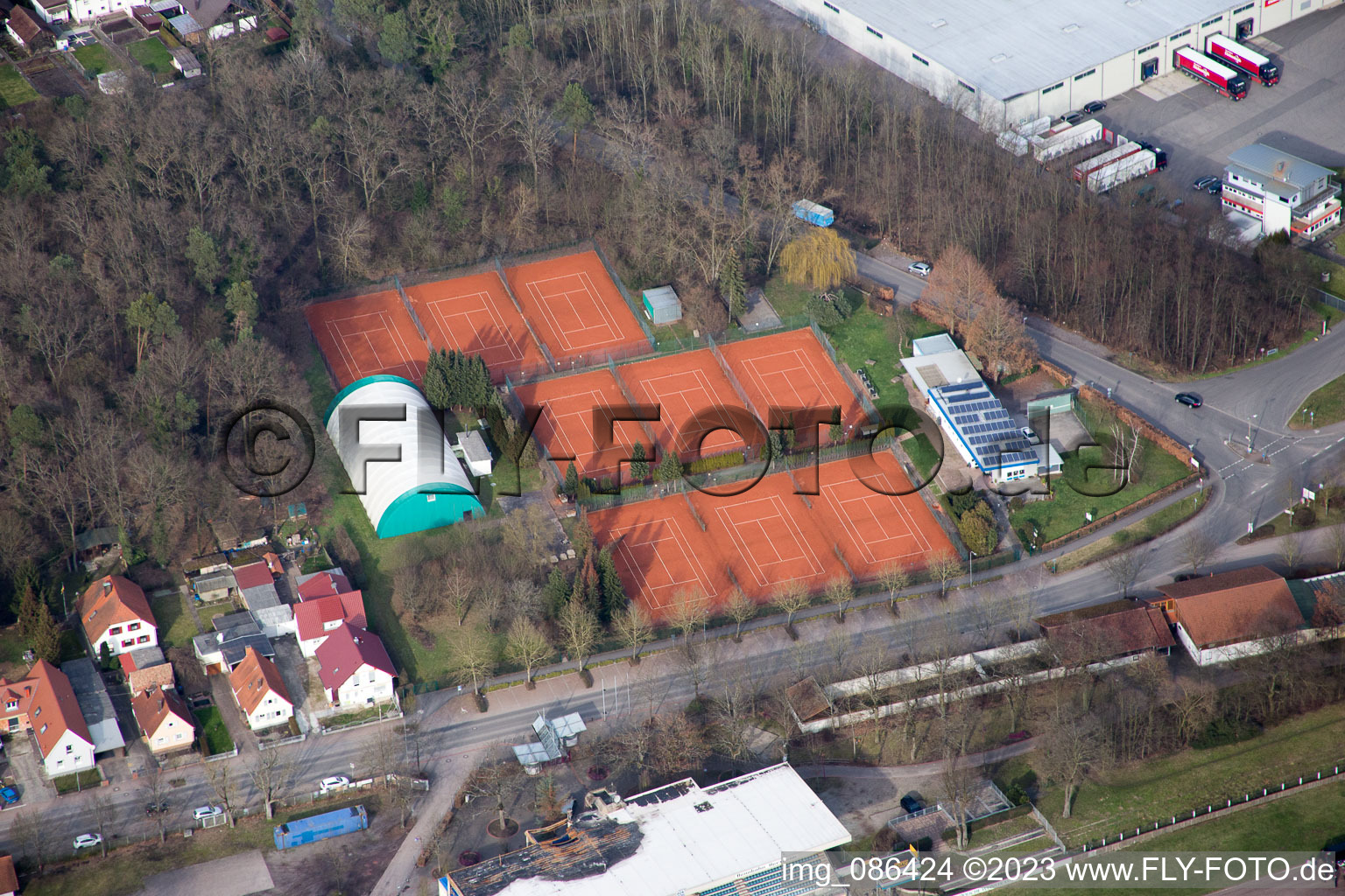 District Herxheim in Herxheim bei Landau in the state Rhineland-Palatinate, Germany from the plane