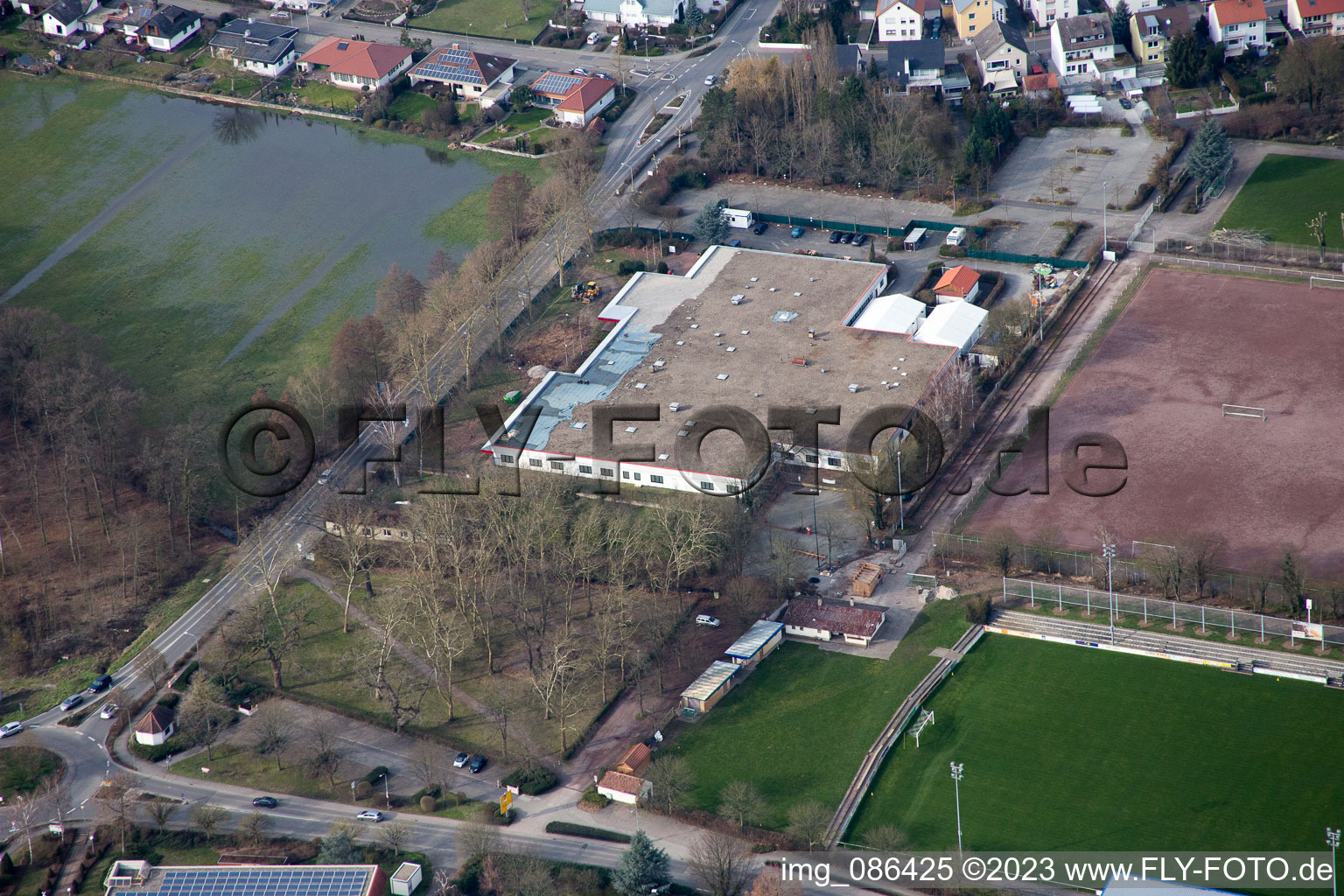 Bird's eye view of District Herxheim in Herxheim bei Landau in the state Rhineland-Palatinate, Germany