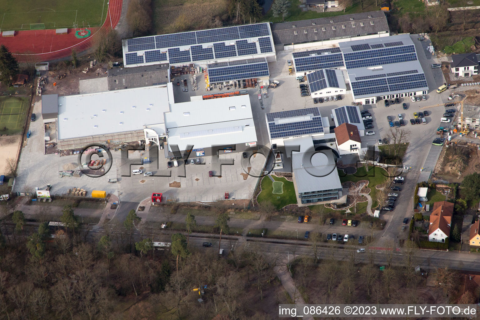 District Herxheim in Herxheim bei Landau in the state Rhineland-Palatinate, Germany viewn from the air