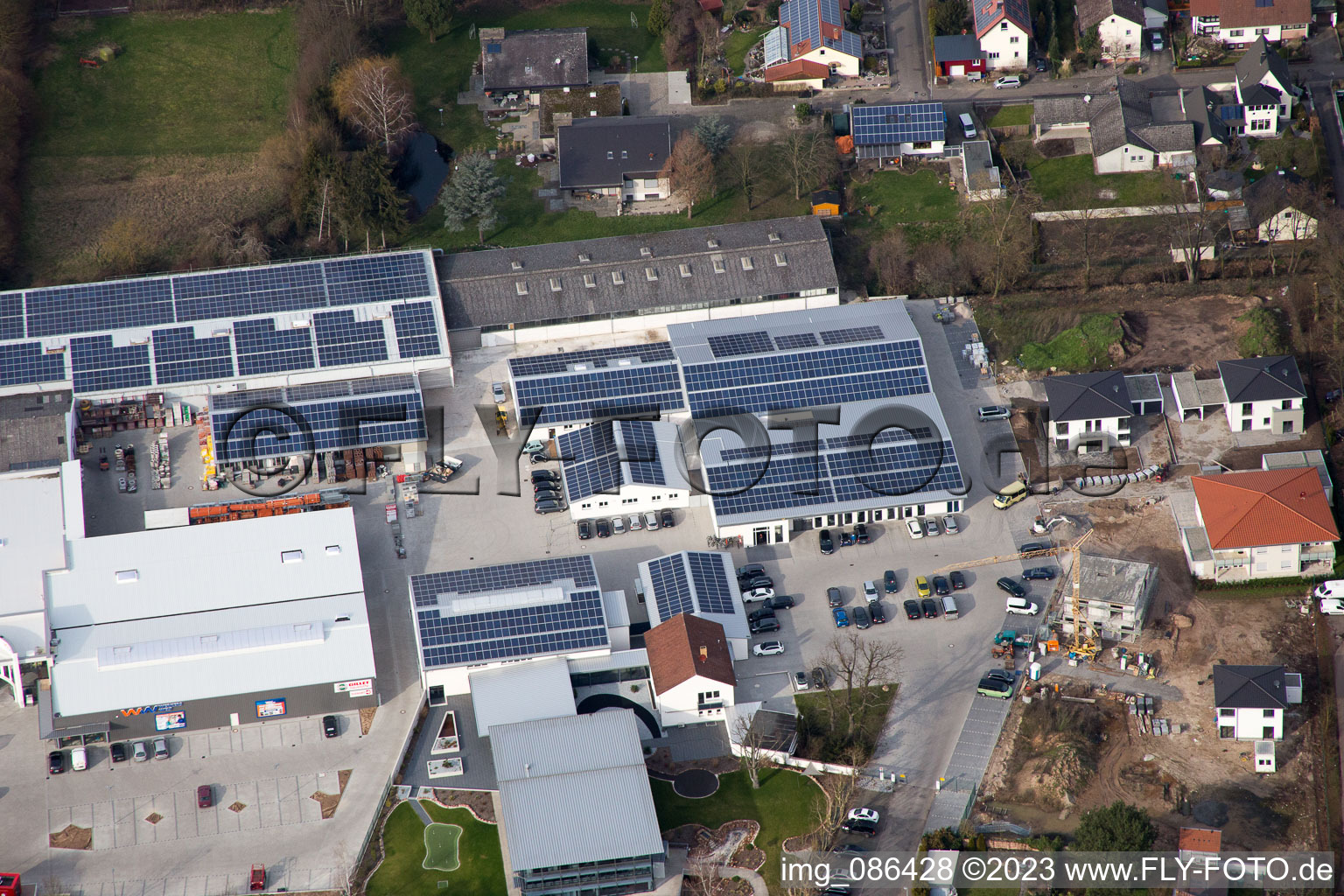 Drone image of District Herxheim in Herxheim bei Landau in the state Rhineland-Palatinate, Germany