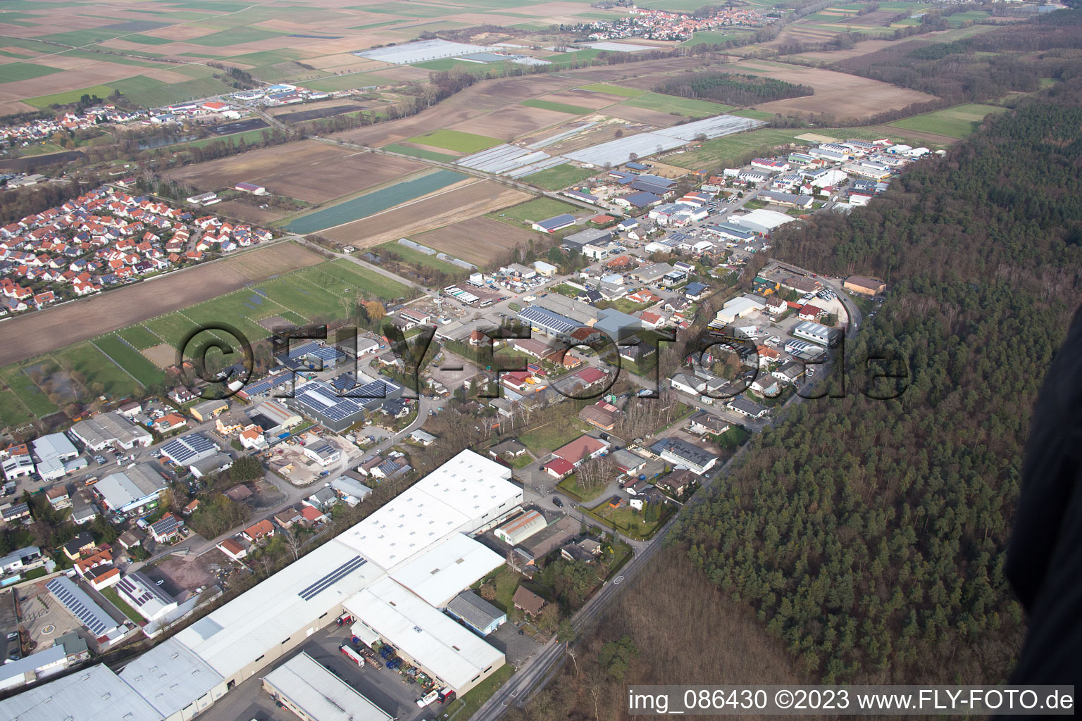 District Herxheim in Herxheim bei Landau/Pfalz in the state Rhineland-Palatinate, Germany from a drone