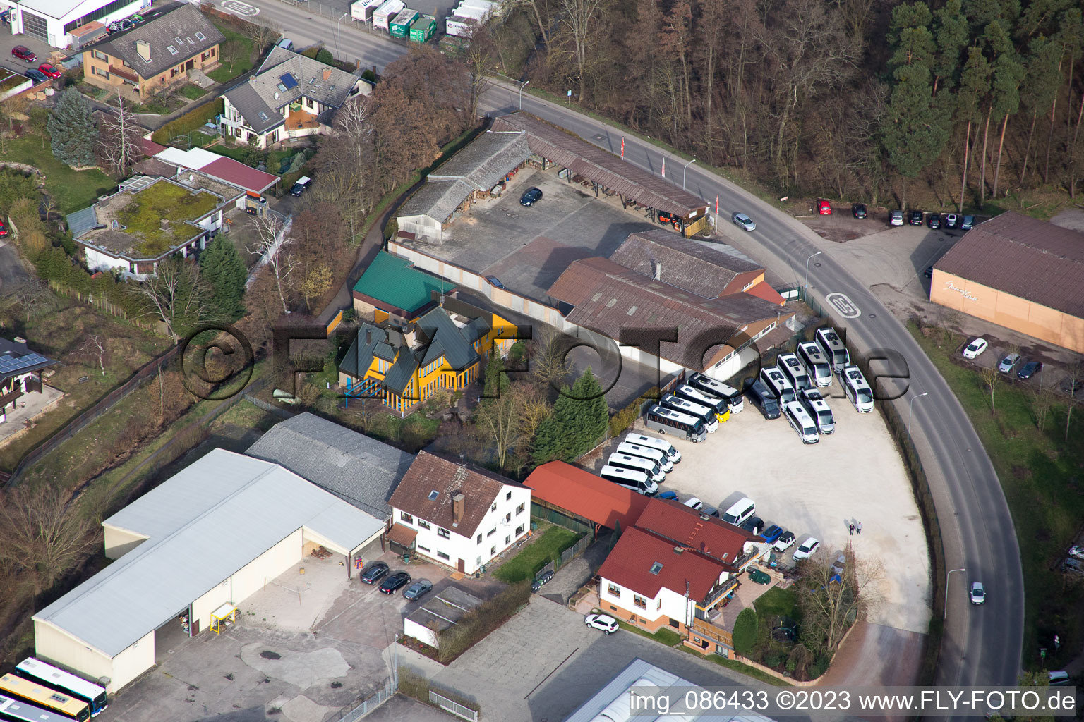 Aerial view of District Herxheim in Herxheim bei Landau in the state Rhineland-Palatinate, Germany