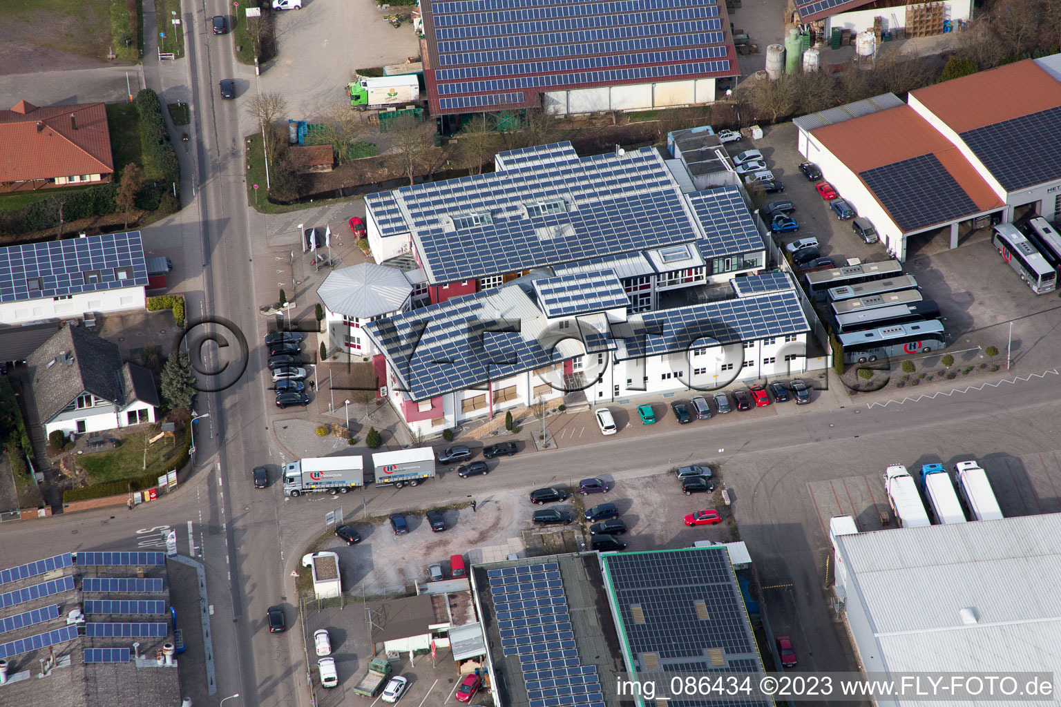 Aerial photograpy of District Herxheim in Herxheim bei Landau in the state Rhineland-Palatinate, Germany