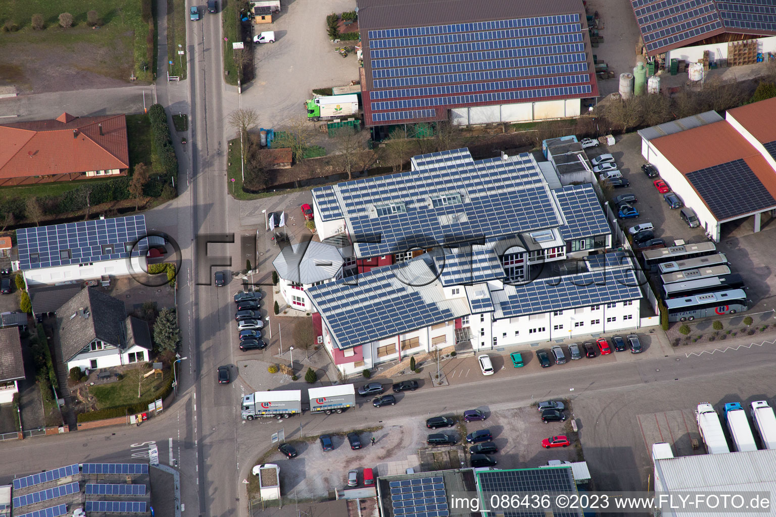 District Herxheim in Herxheim bei Landau in the state Rhineland-Palatinate, Germany from above