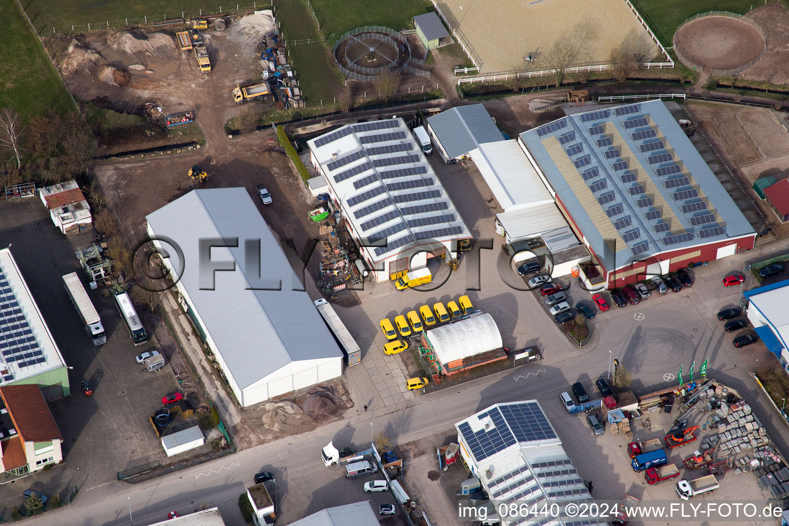 Bird's eye view of District Herxheim in Herxheim bei Landau in the state Rhineland-Palatinate, Germany