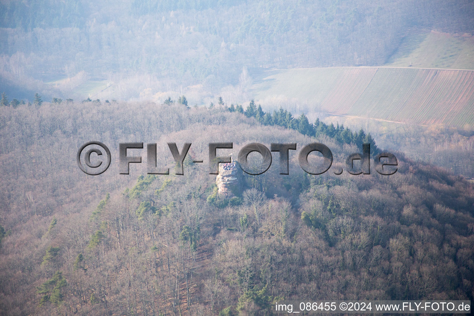 Leinsweiler in the state Rhineland-Palatinate, Germany seen from above