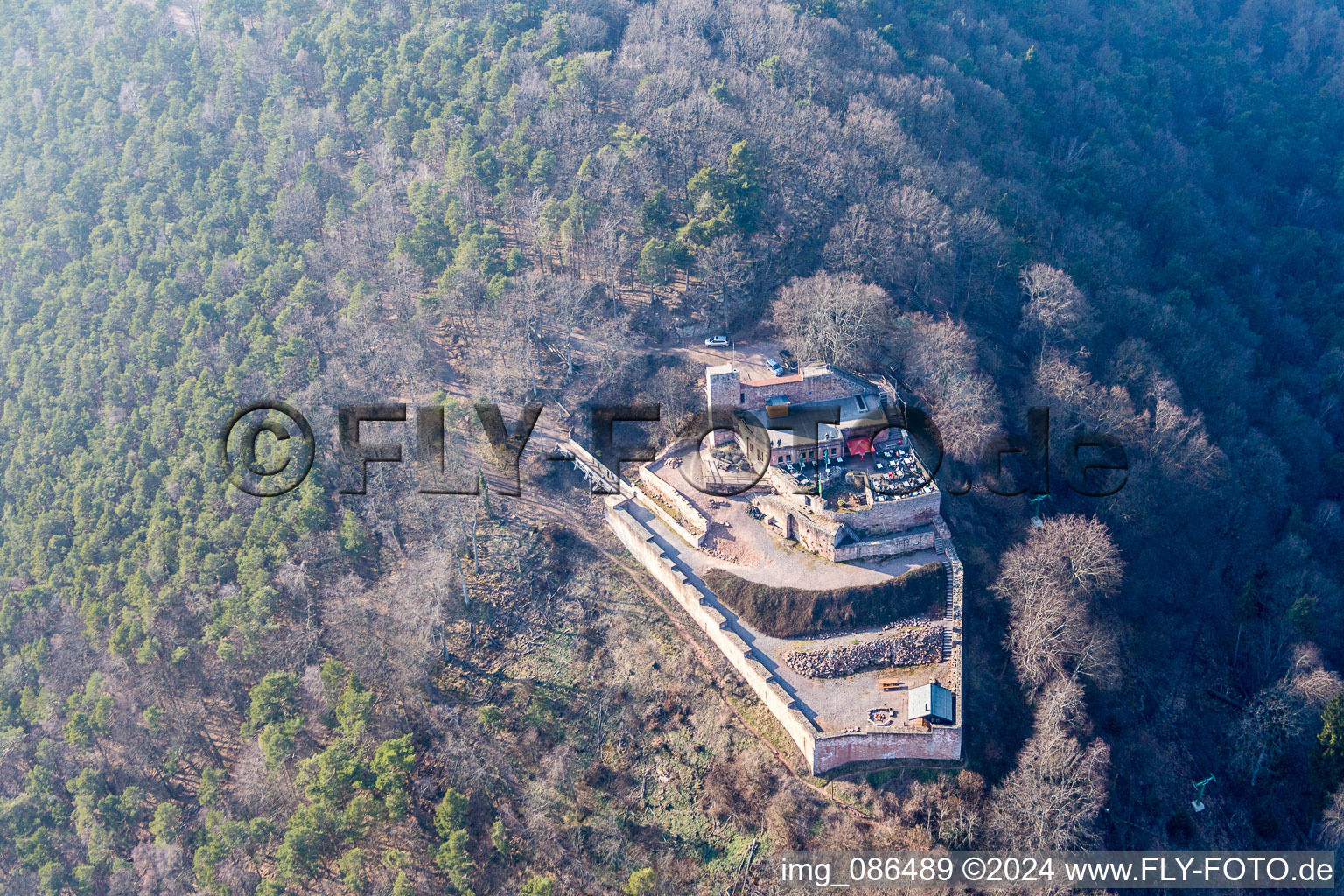 Castle of the fortress Rietburg in Rhodt unter Rietburg in the state Rhineland-Palatinate, Germany