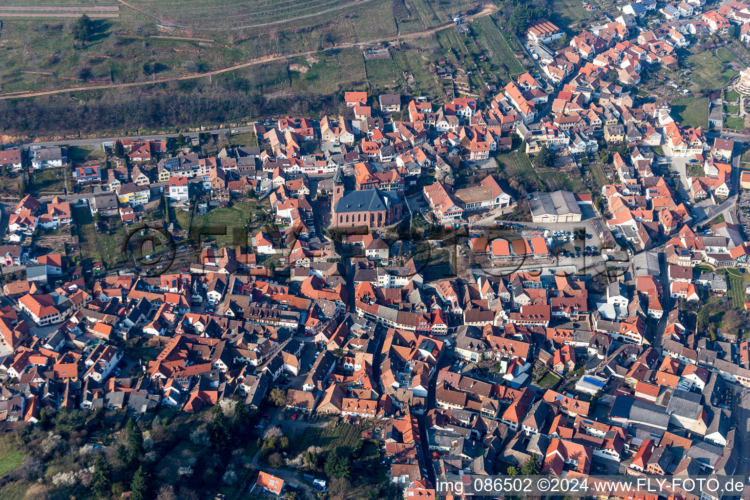 Old Town area and city center in Sankt Martin in the state Rhineland-Palatinate, Germany