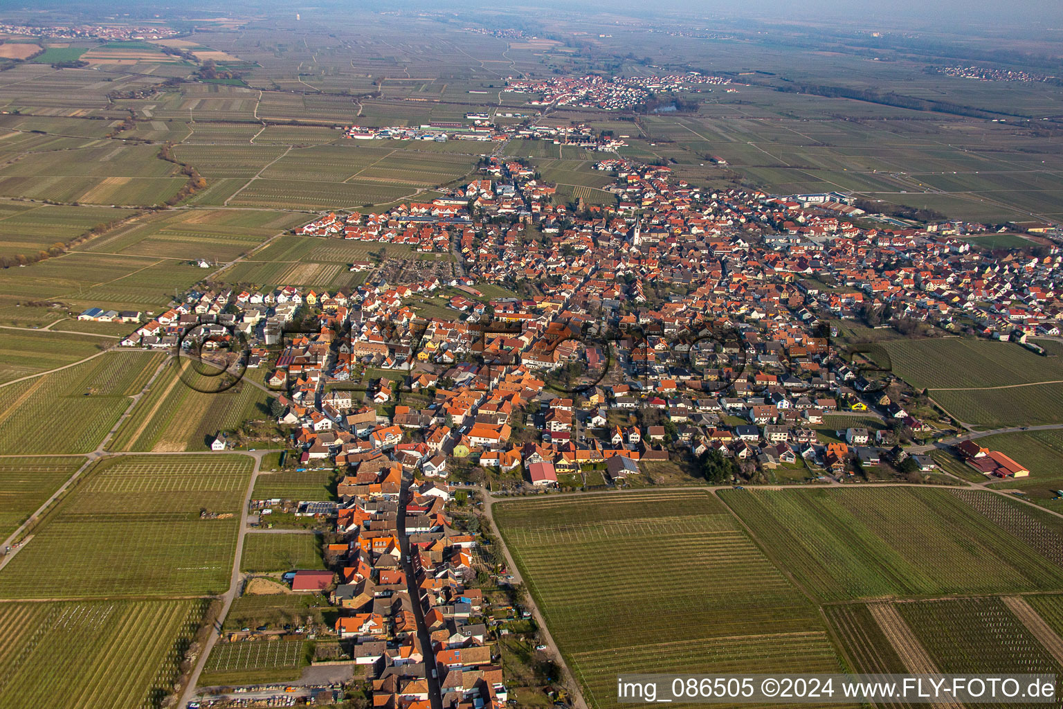 Maikammer in the state Rhineland-Palatinate, Germany out of the air