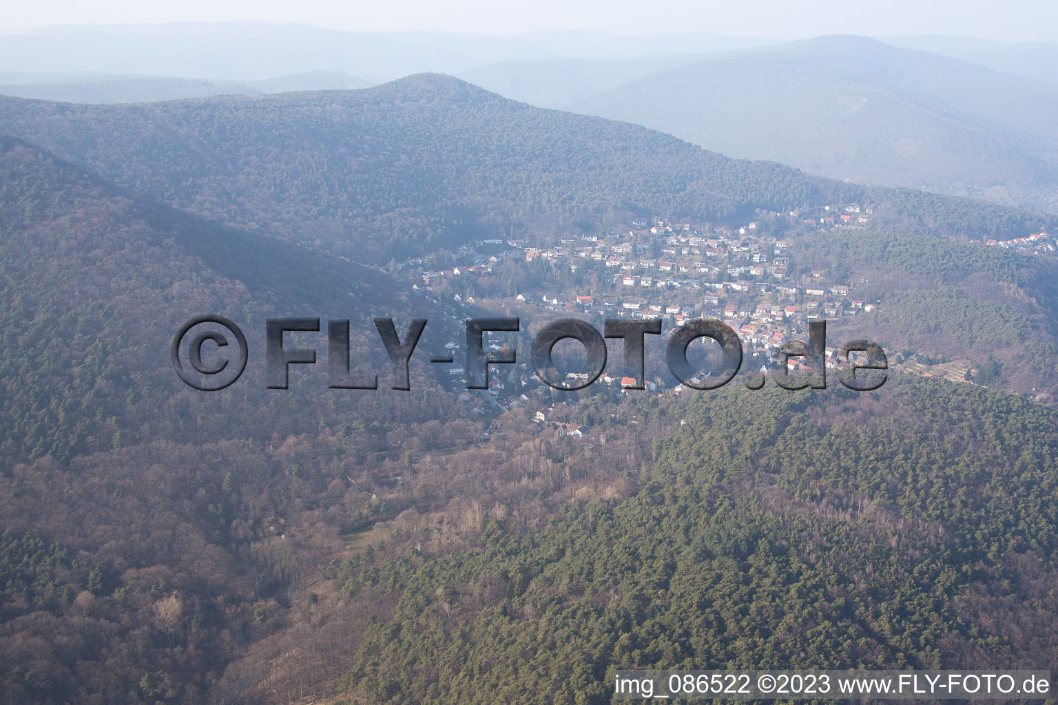 Aerial photograpy of District Diedesfeld in Neustadt an der Weinstraße in the state Rhineland-Palatinate, Germany