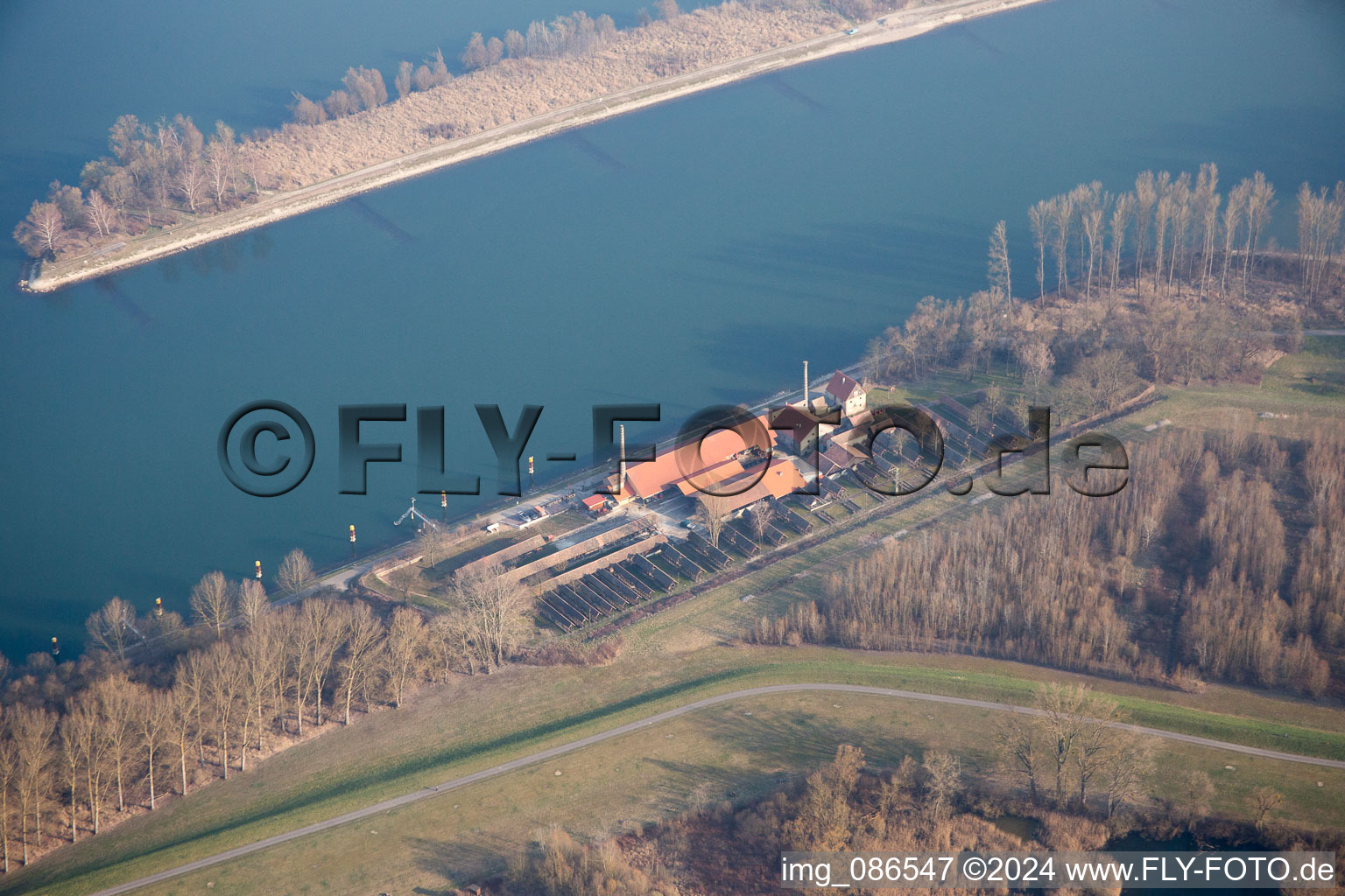 Drone image of District Sondernheim in Germersheim in the state Rhineland-Palatinate, Germany