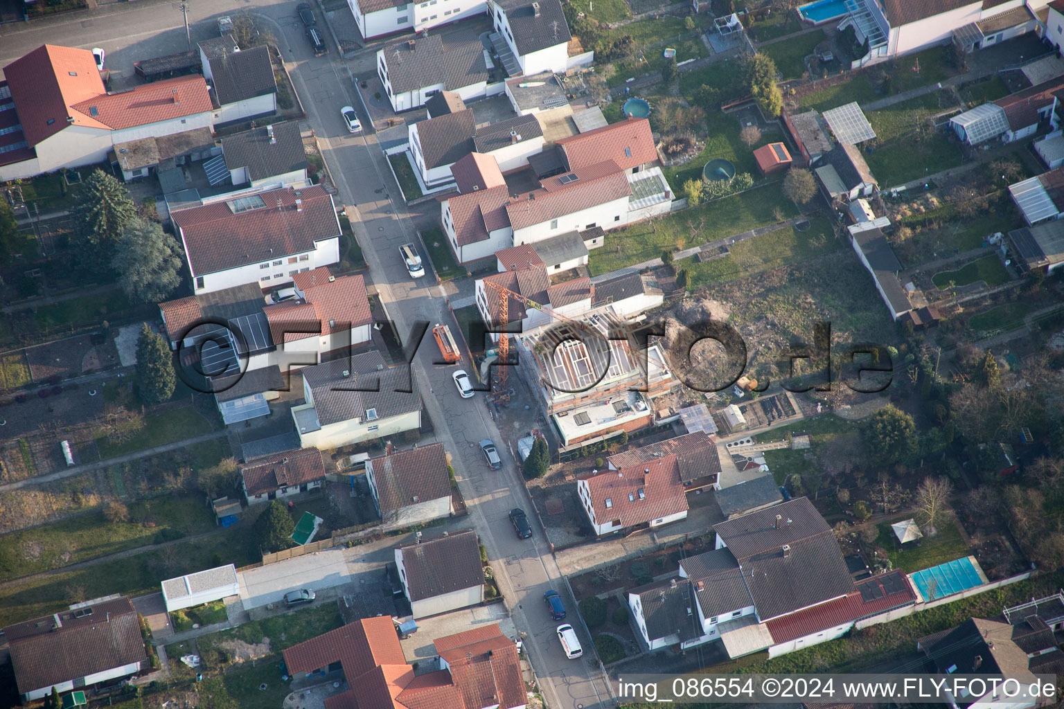 Bird's eye view of Kandel in the state Rhineland-Palatinate, Germany