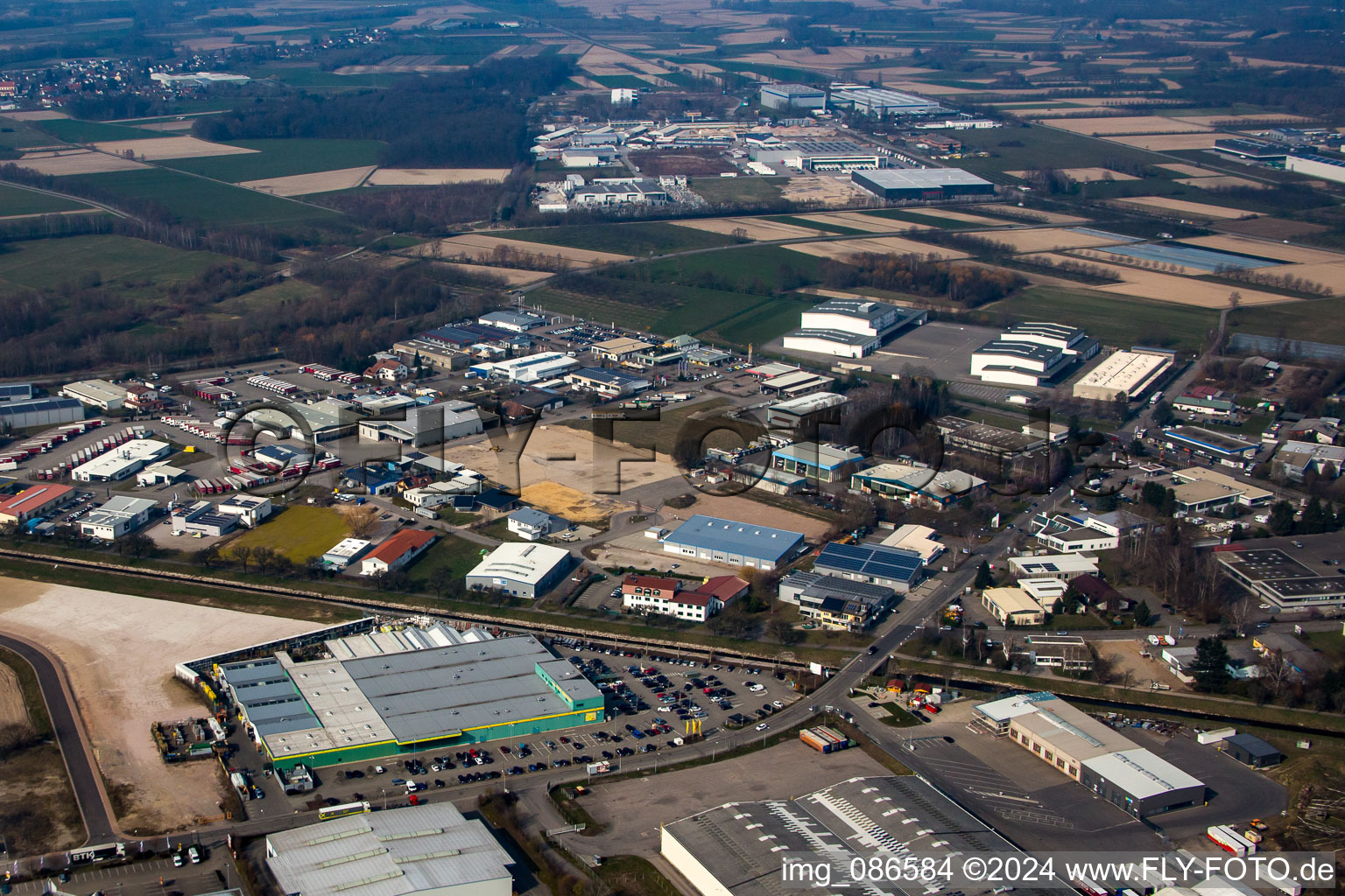 Industrial area SW in Achern in the state Baden-Wuerttemberg, Germany