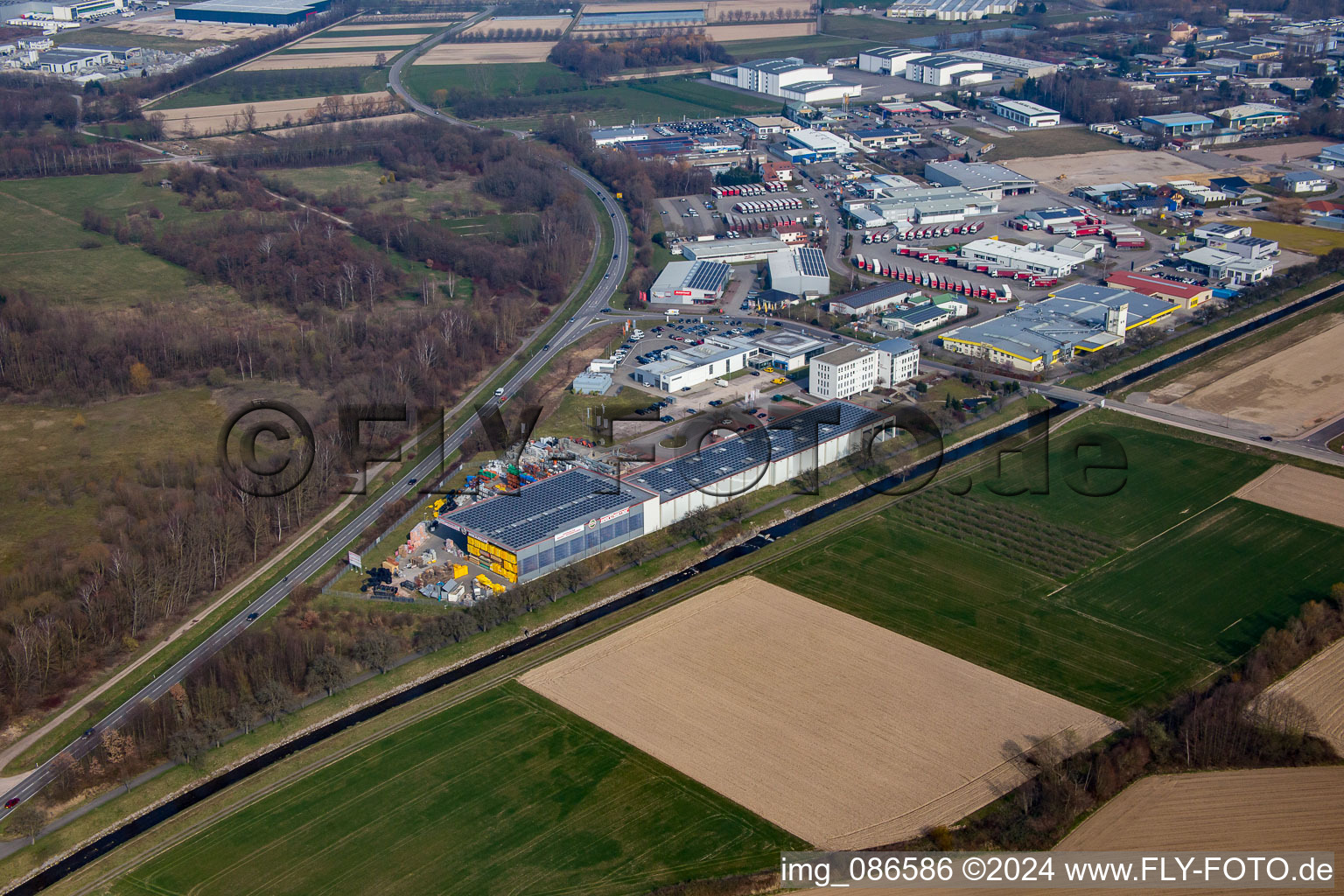 Wertheimer building materials on the Acher in the district Fautenbach in Achern in the state Baden-Wuerttemberg, Germany