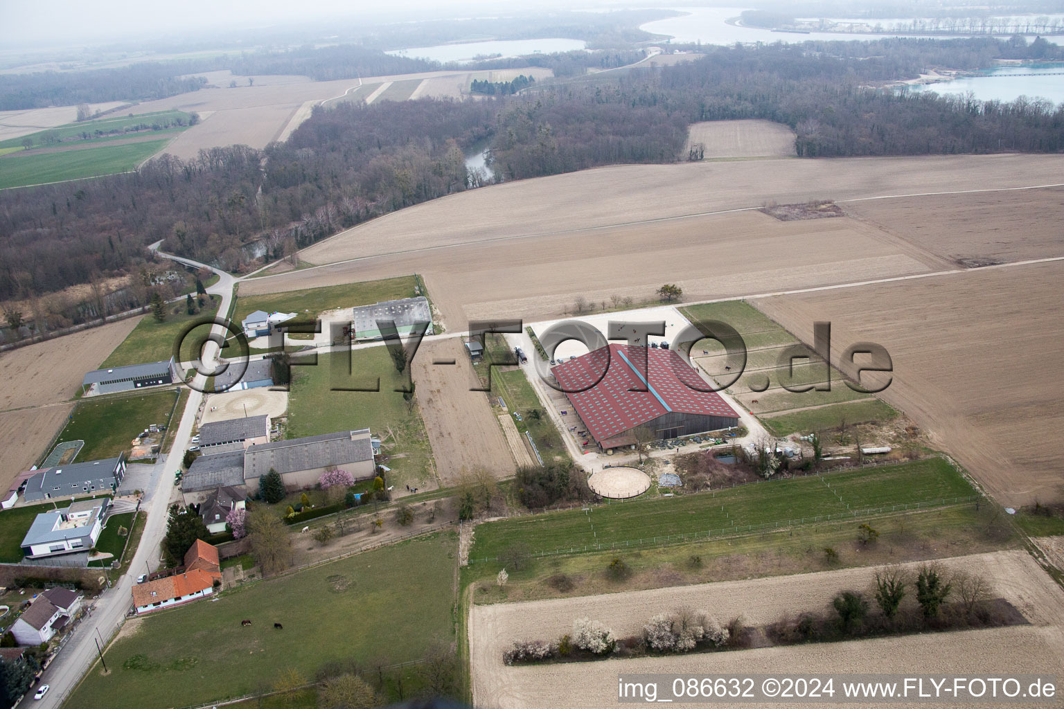 Aerial view of Stattmatten in the state Bas-Rhin, France