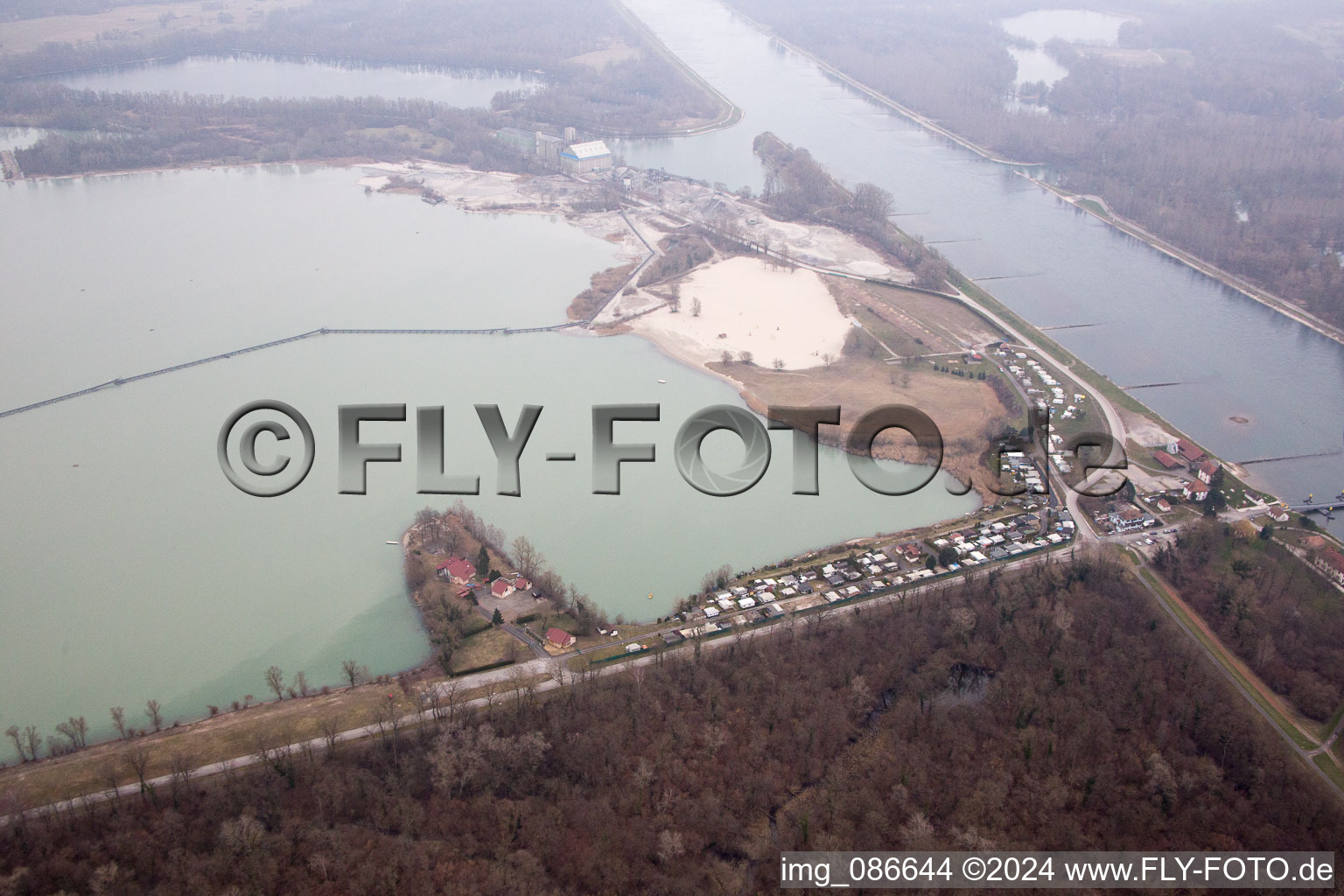 Le Salmengrund quarry pond in Seltz in the state Bas-Rhin, France