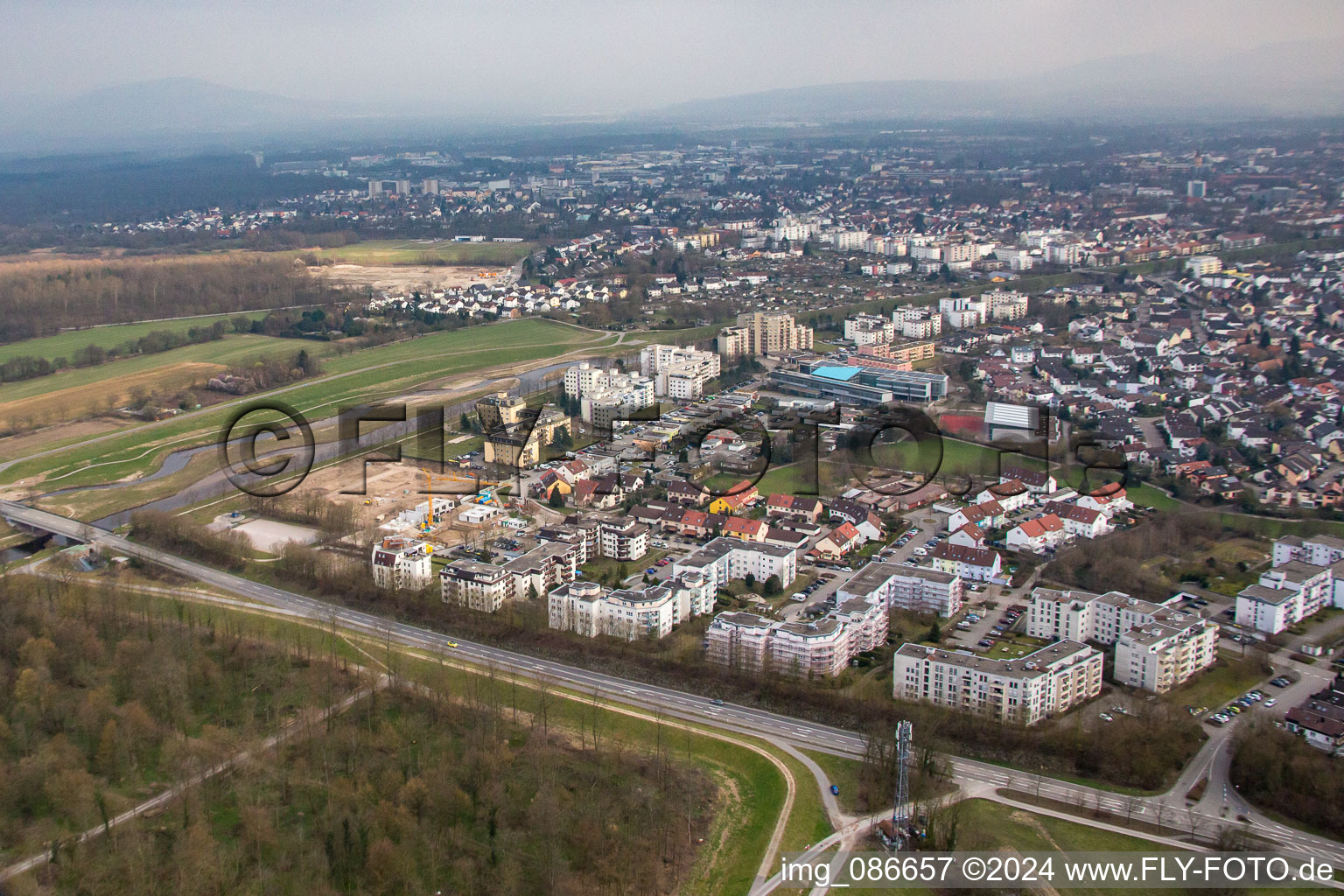 Rheinauer Ring in the district Rheinau in Rastatt in the state Baden-Wuerttemberg, Germany