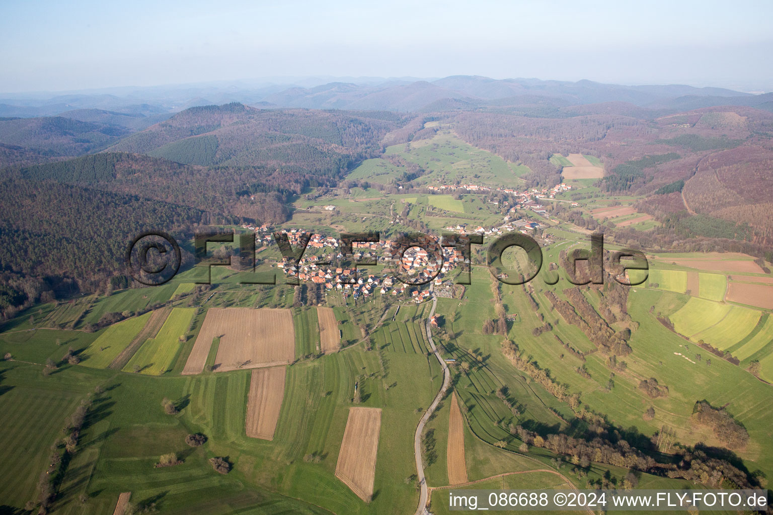 Wingen in the state Bas-Rhin, France from the drone perspective