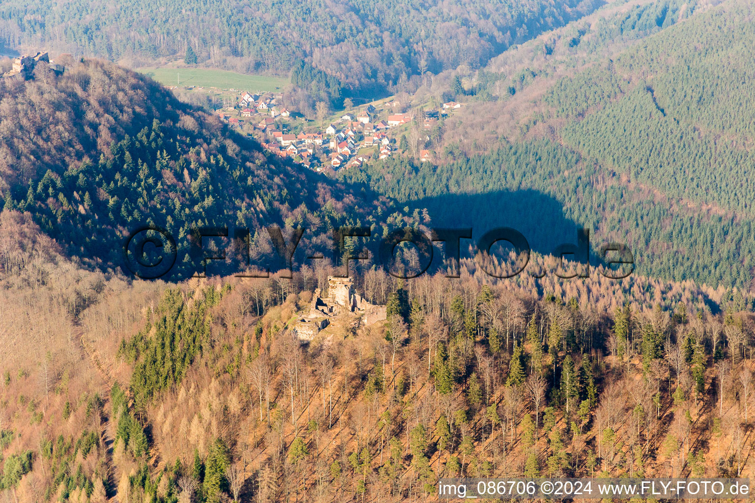 Ruins and vestiges of the former fortress Hohenburg in Wingen in Grand Est, France