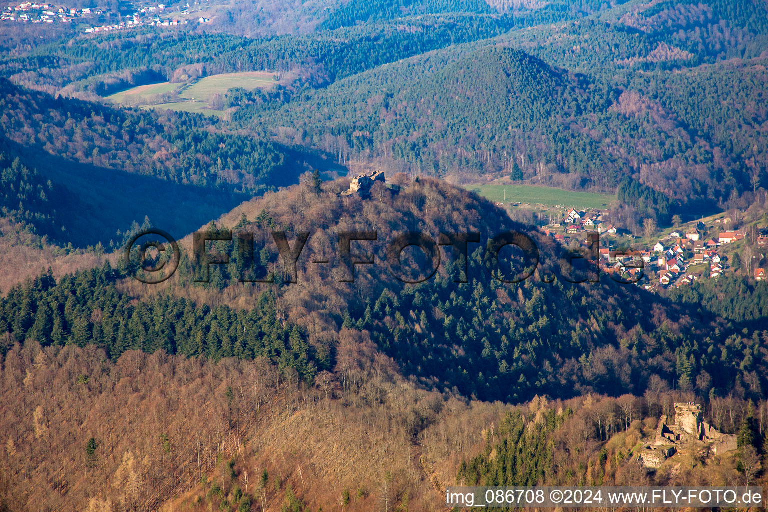 Wegelnburg ruins in Schönau in the state Rhineland-Palatinate, Germany