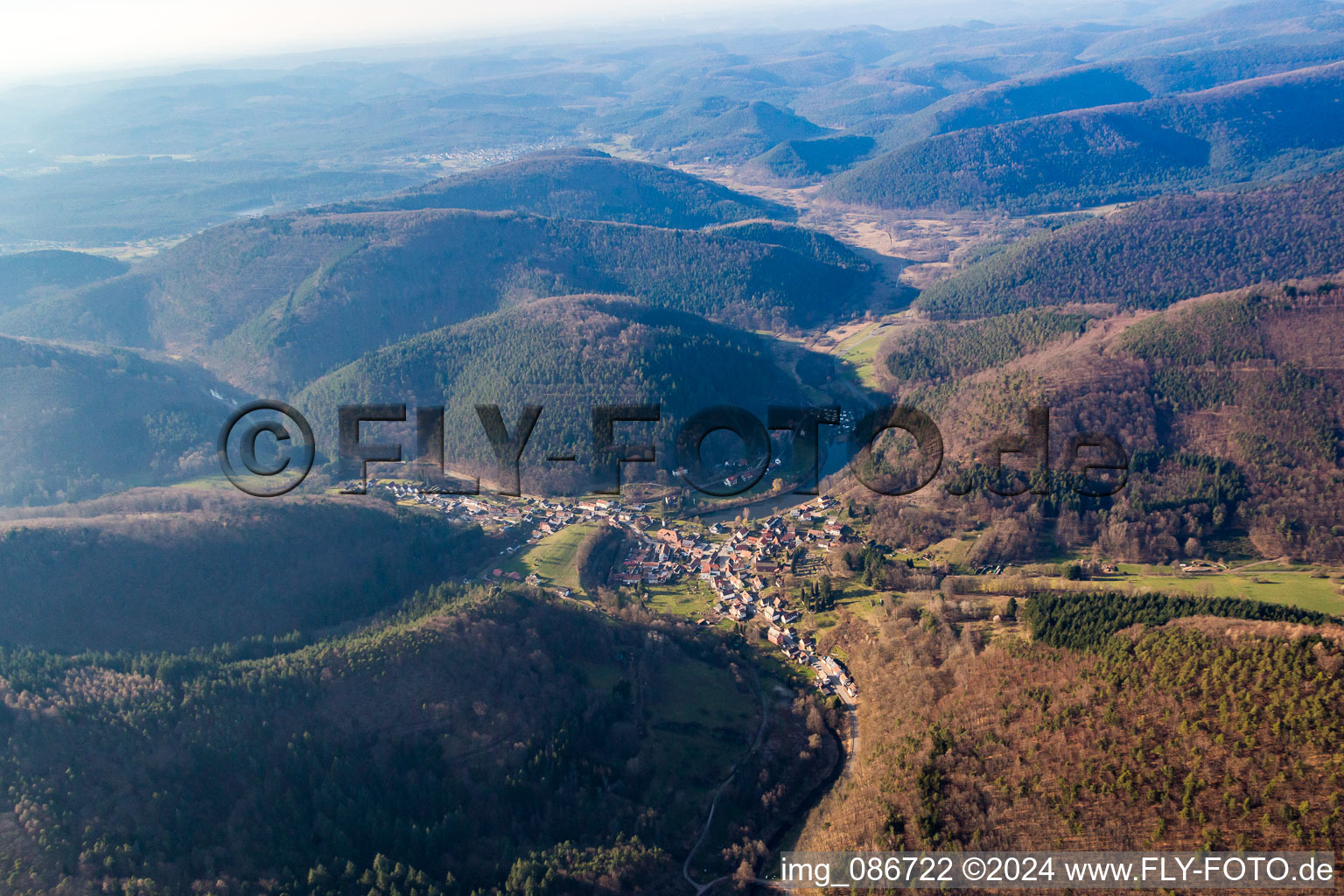 Aerial photograpy of Schönau in the state Rhineland-Palatinate, Germany