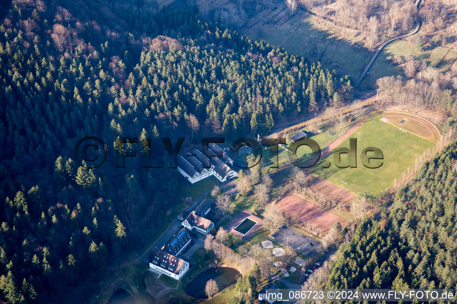 Sports field at Heilsbach in Schönau in the state Rhineland-Palatinate, Germany