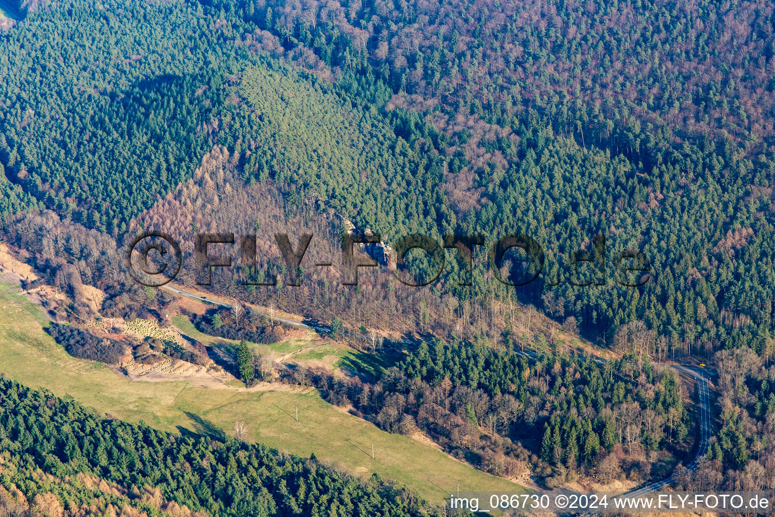 Fischbach bei Dahn in the state Rhineland-Palatinate, Germany out of the air