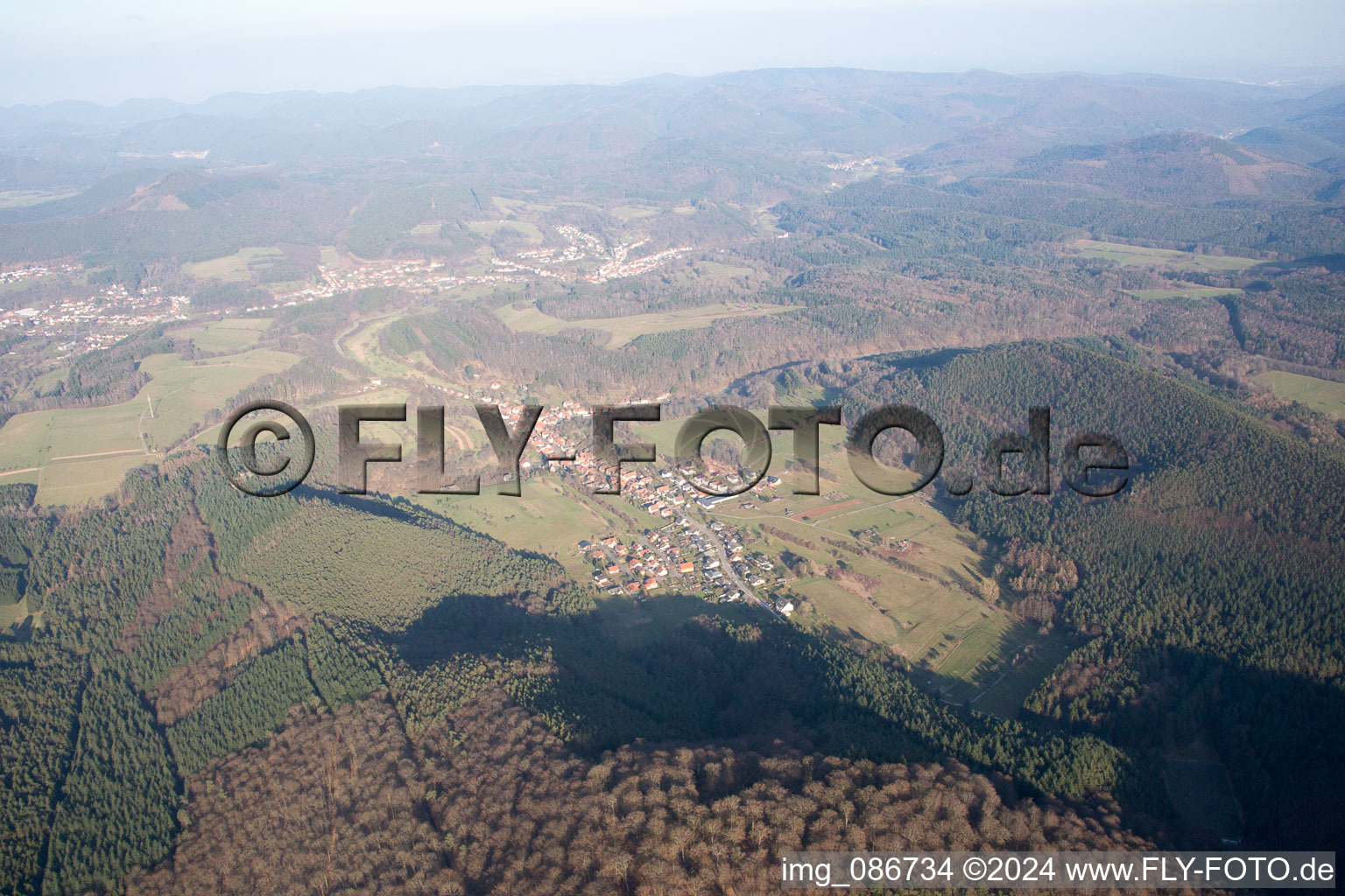 Oblique view of Rumbach in the state Rhineland-Palatinate, Germany