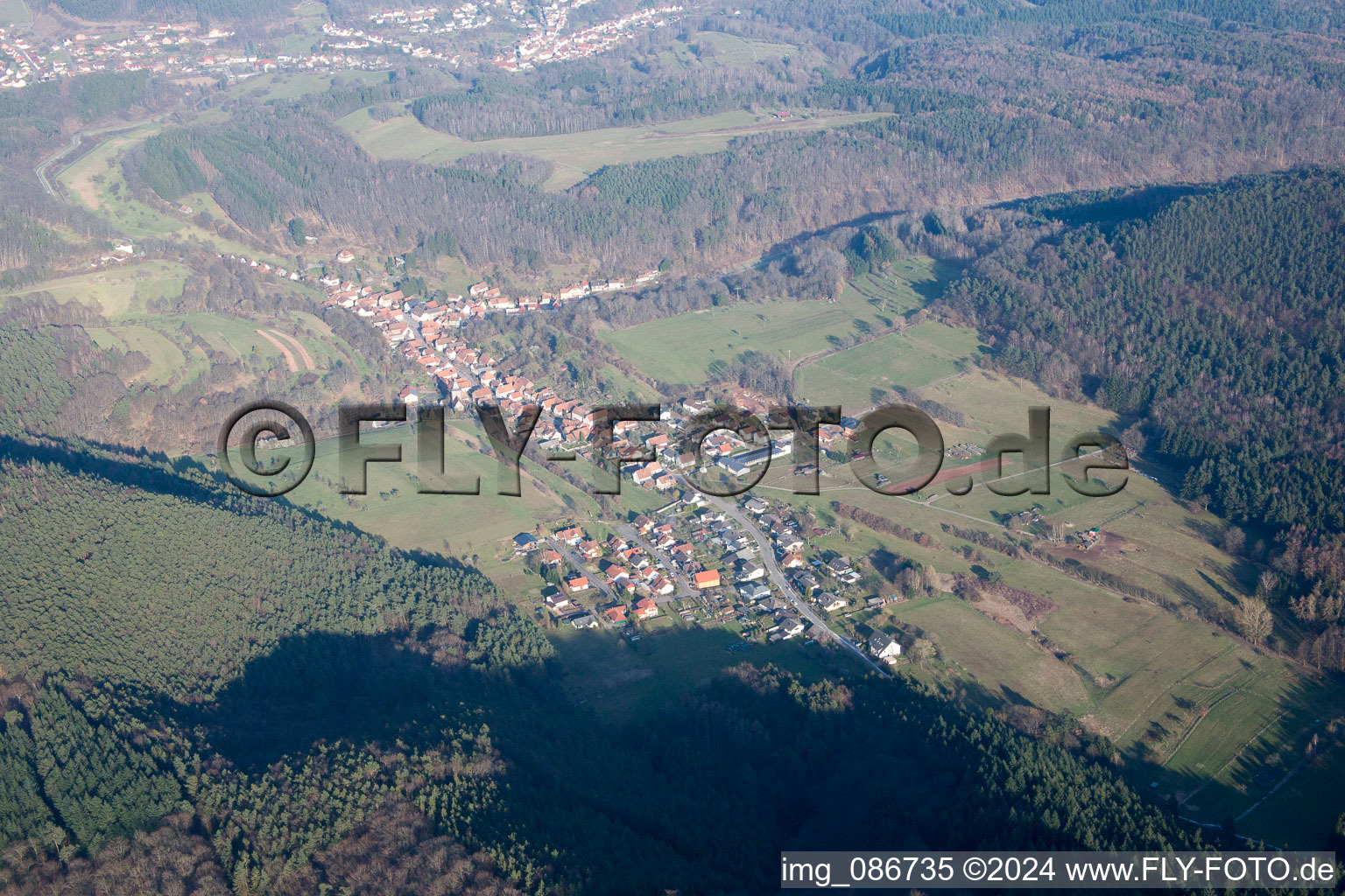 Rumbach in the state Rhineland-Palatinate, Germany from above