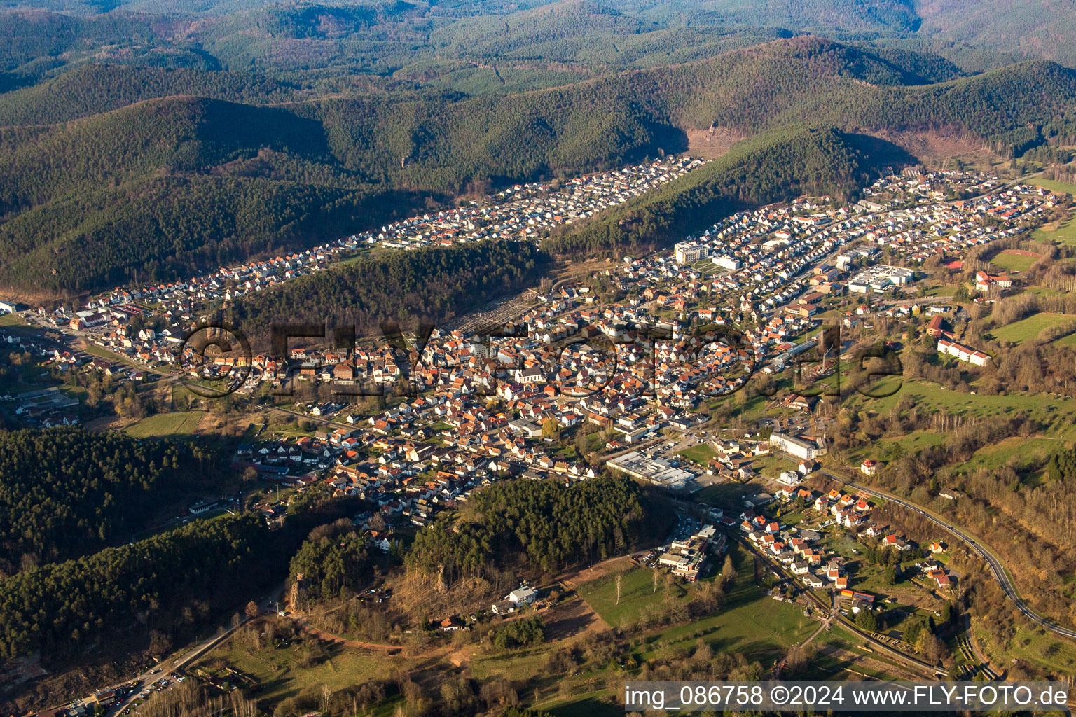 Aerial photograpy of Dahn in the state Rhineland-Palatinate, Germany