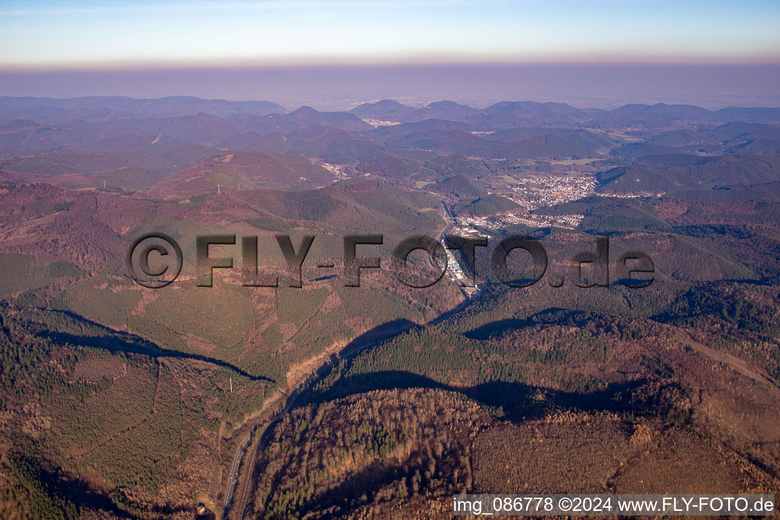 Drone image of Hauenstein in the state Rhineland-Palatinate, Germany