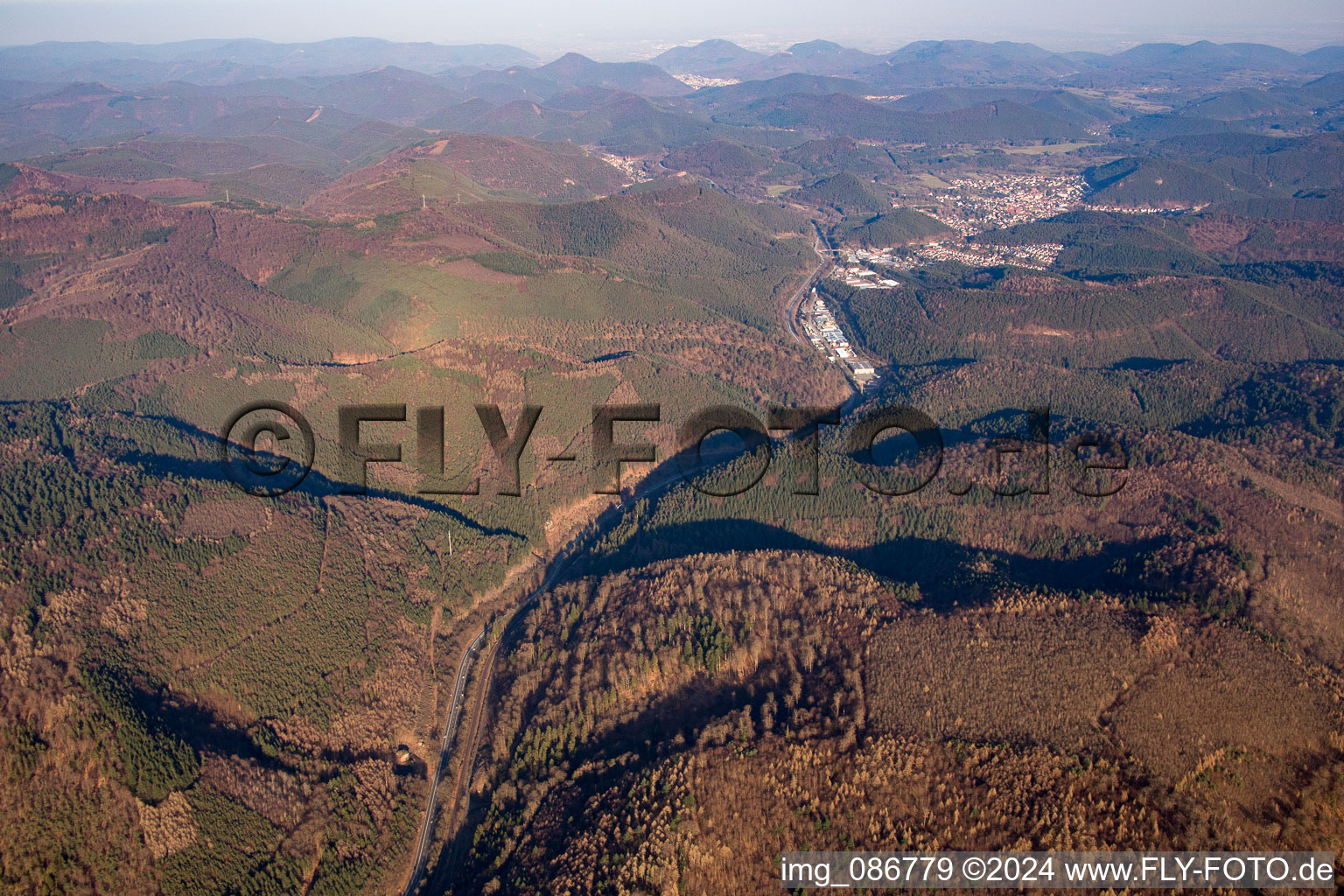 Hauenstein in the state Rhineland-Palatinate, Germany from the drone perspective