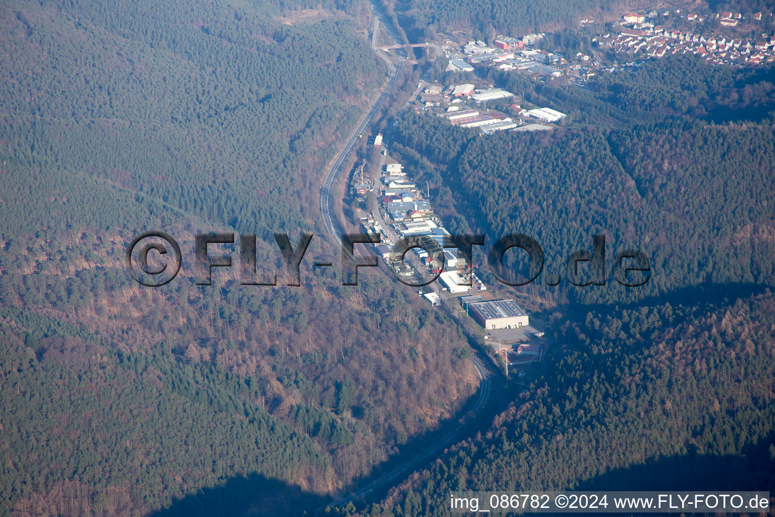 Hauenstein in the state Rhineland-Palatinate, Germany from a drone