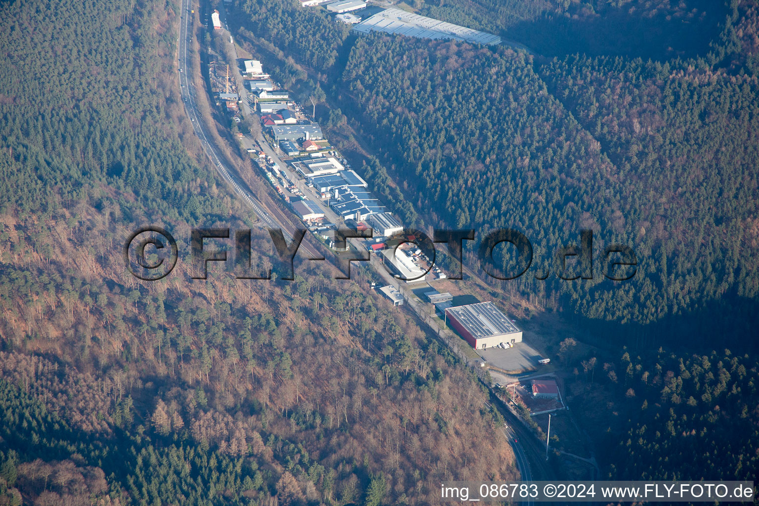 Hauenstein in the state Rhineland-Palatinate, Germany seen from a drone