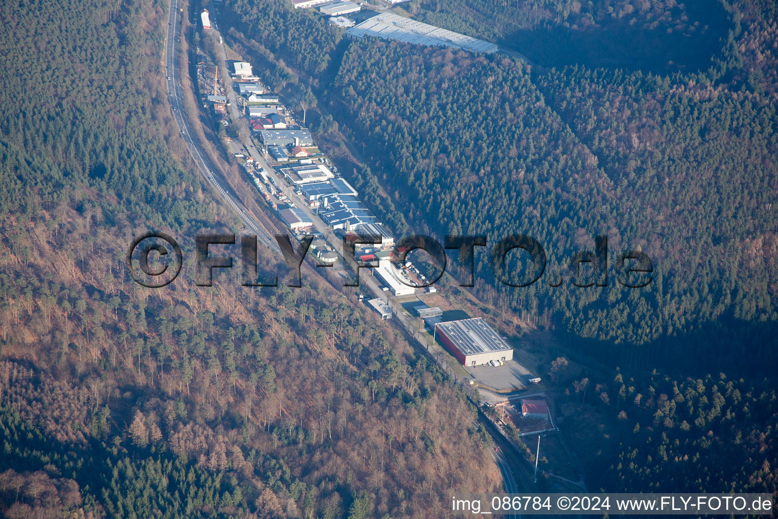 Aerial view of Hauenstein in the state Rhineland-Palatinate, Germany