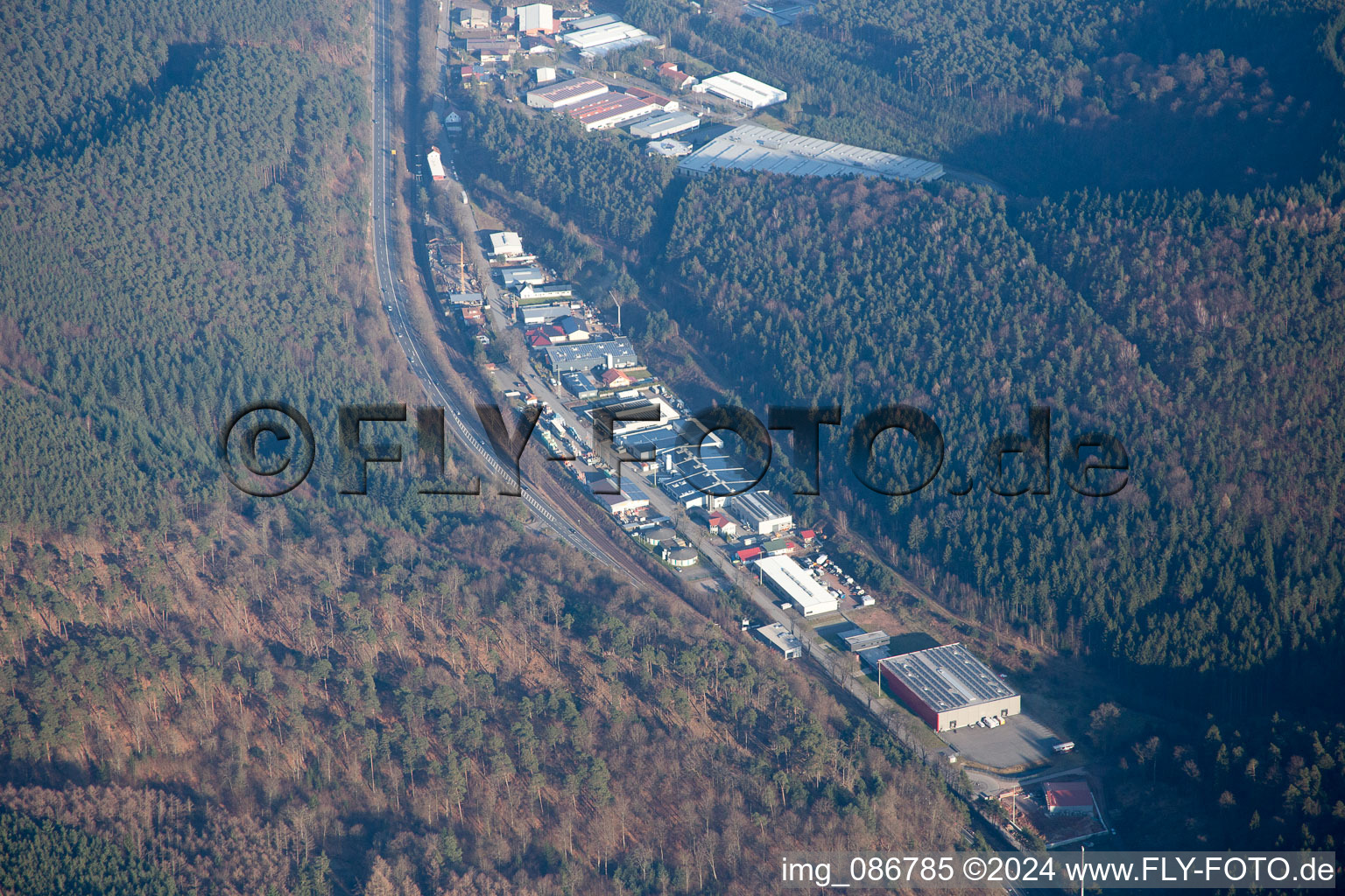 Aerial photograpy of Hauenstein in the state Rhineland-Palatinate, Germany