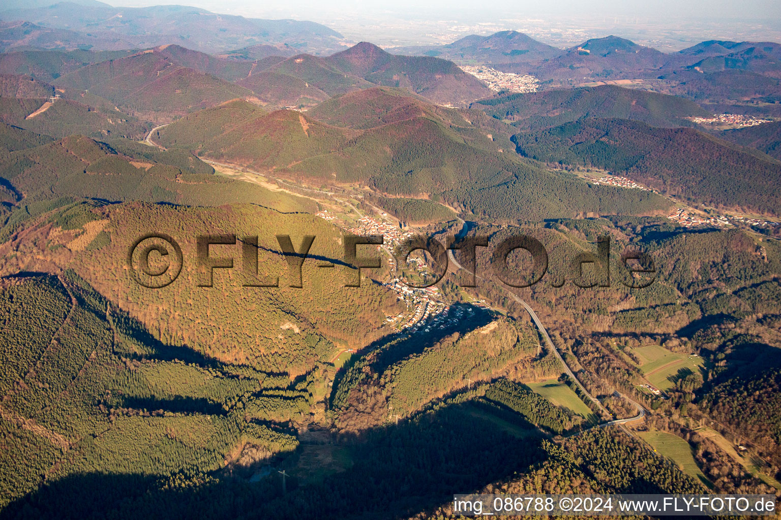 Drone image of Wilgartswiesen in the state Rhineland-Palatinate, Germany