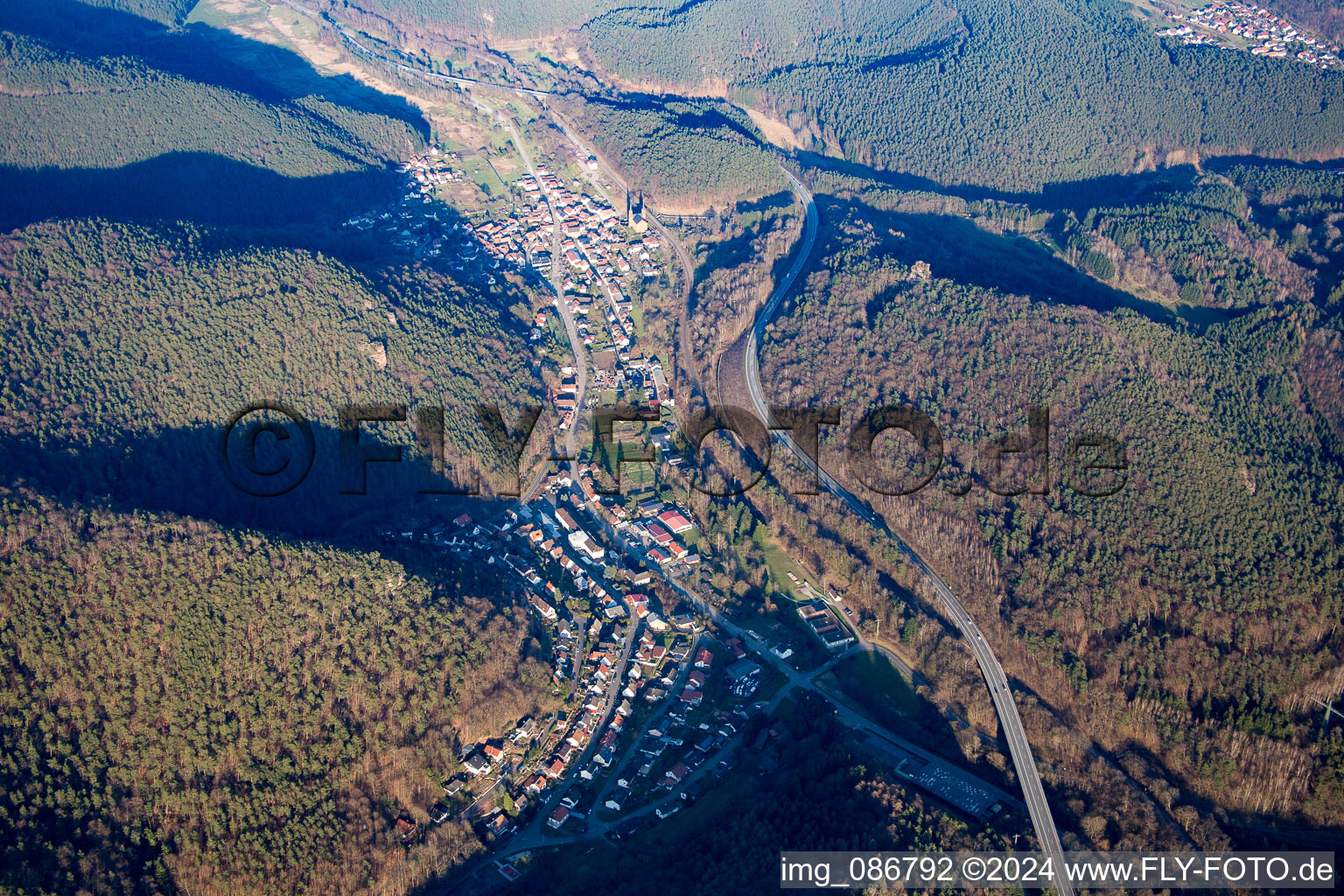 Wilgartswiesen in the state Rhineland-Palatinate, Germany from the drone perspective