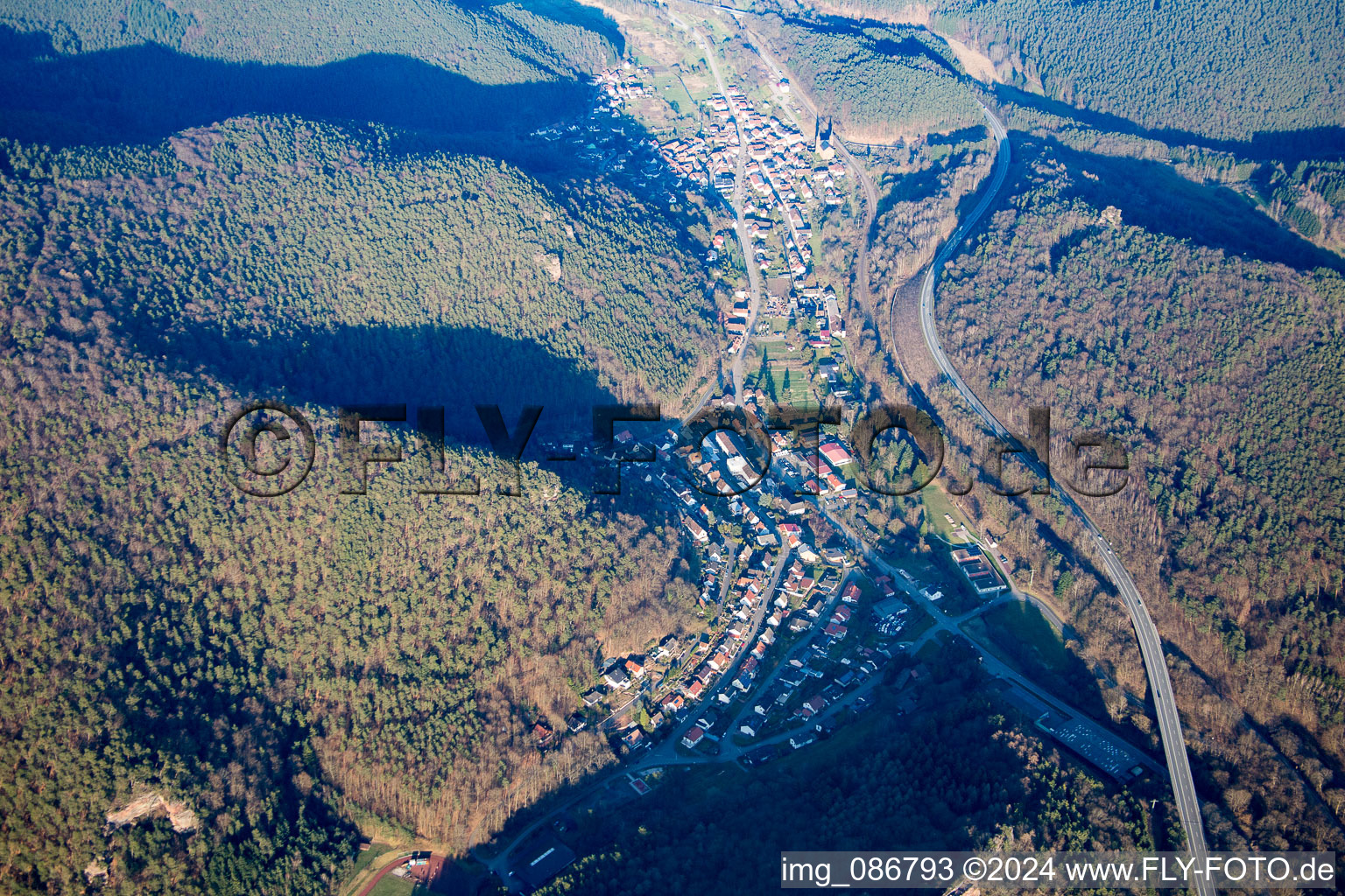 Wilgartswiesen in the state Rhineland-Palatinate, Germany from a drone