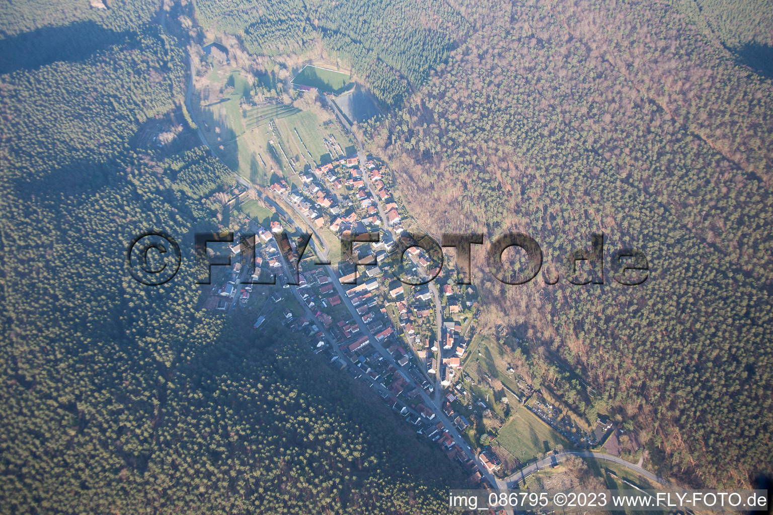 Aerial photograpy of Spirkelbach in the state Rhineland-Palatinate, Germany
