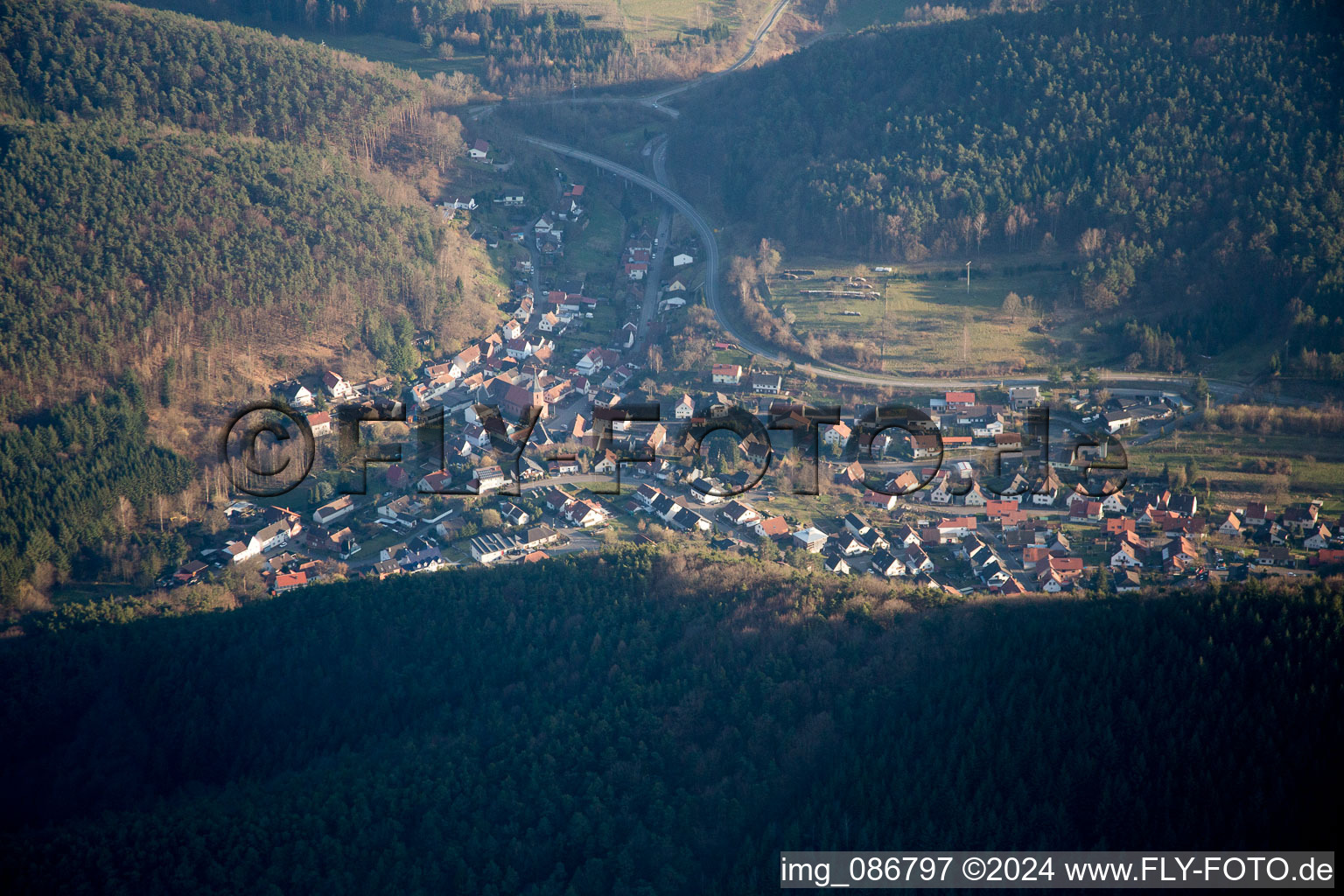 Aerial view of Lug in the state Rhineland-Palatinate, Germany