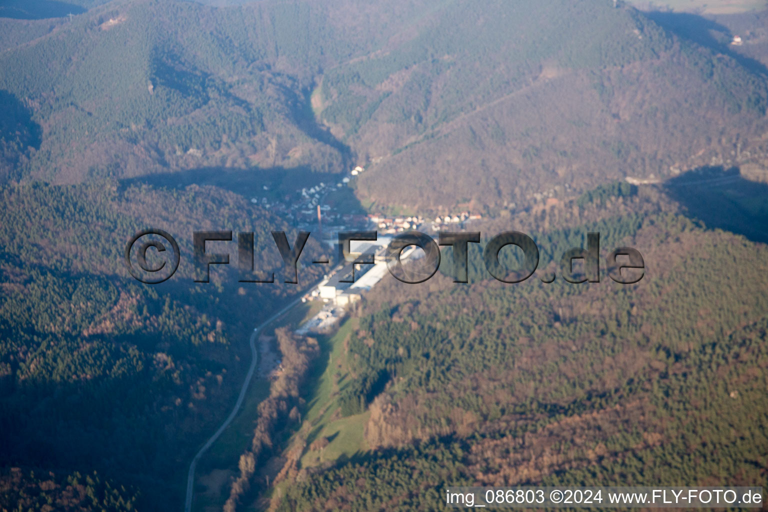 Rinnthal in the state Rhineland-Palatinate, Germany seen from above