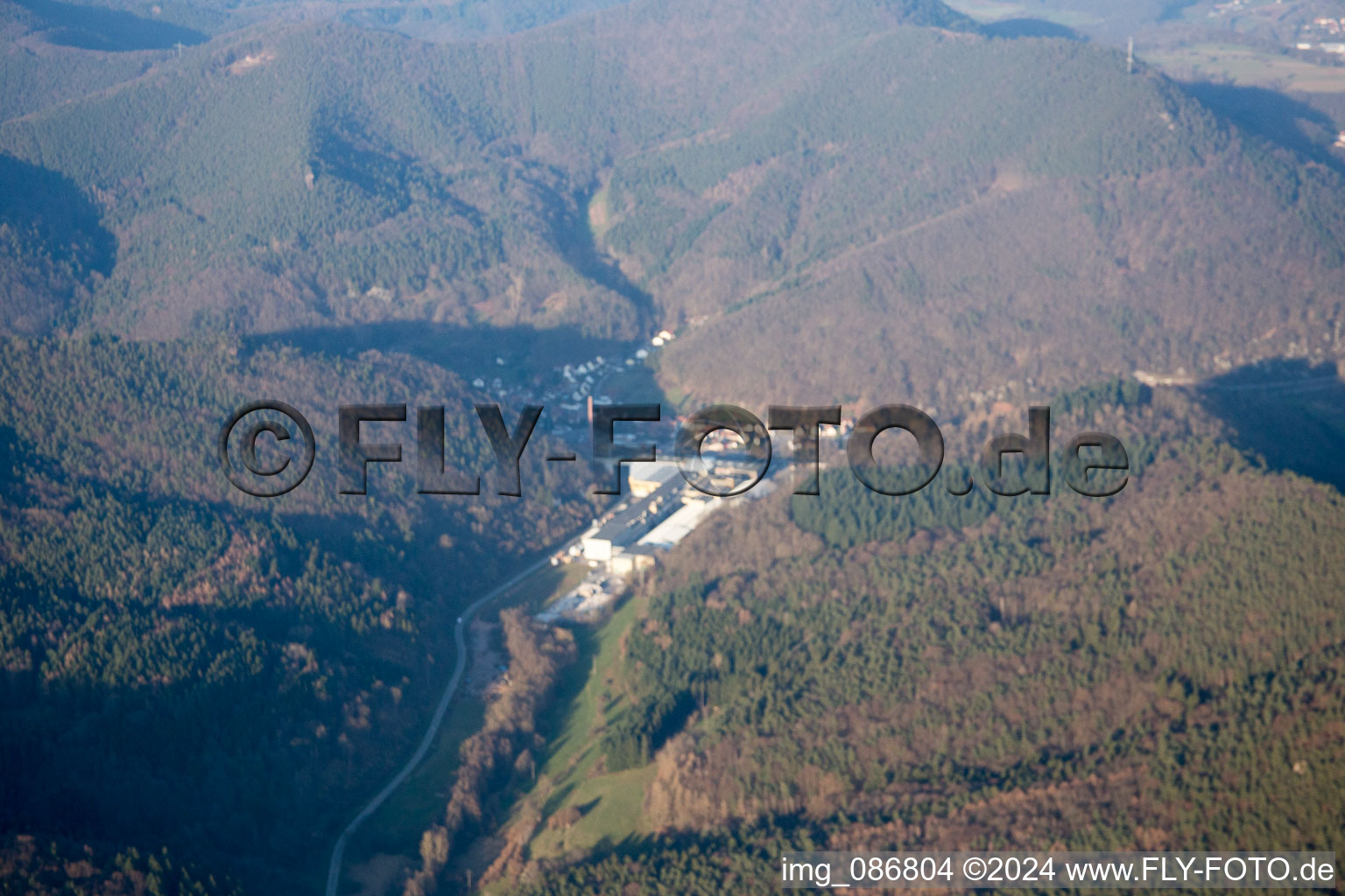 Rinnthal in the state Rhineland-Palatinate, Germany from the plane