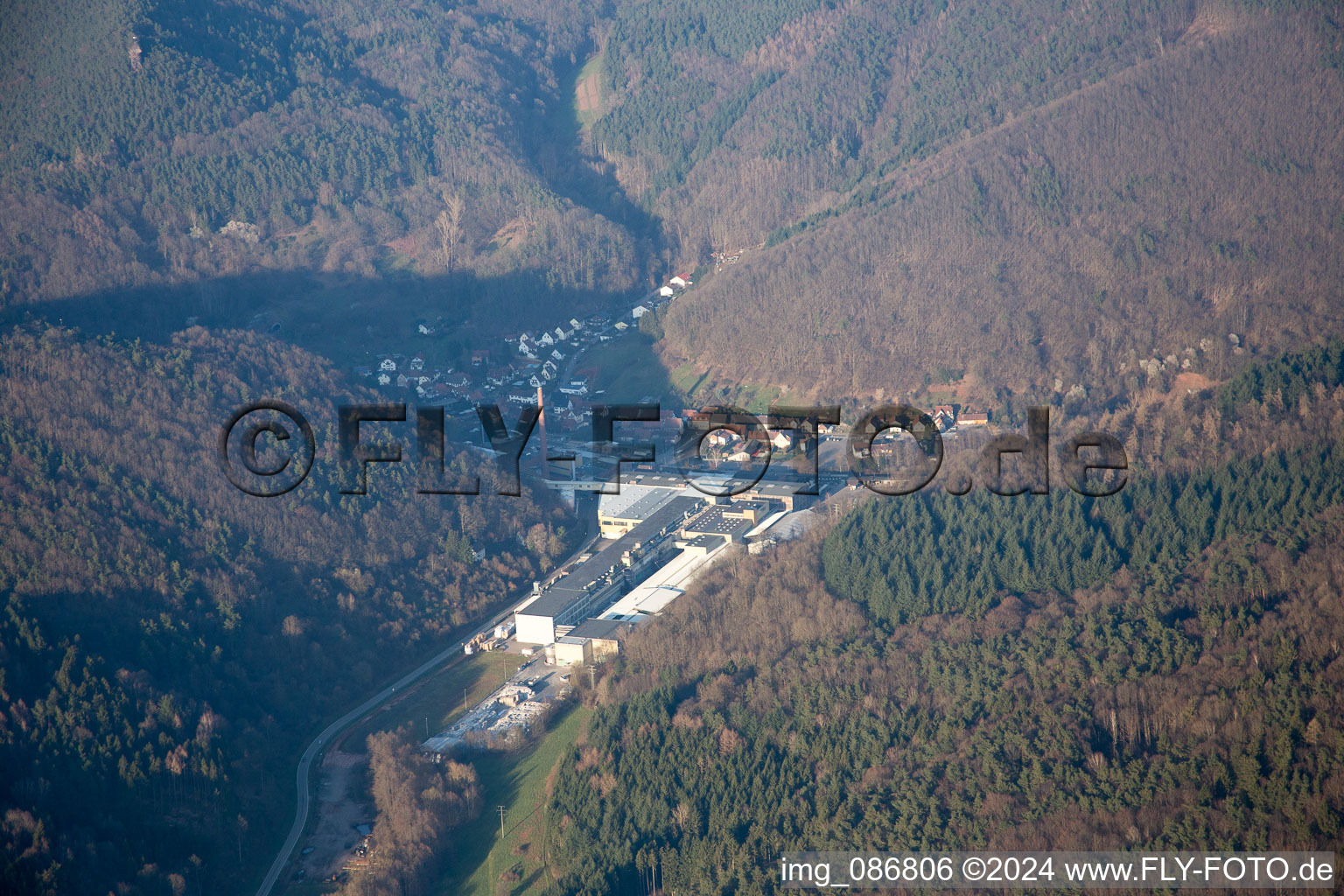 Rinnthal in the state Rhineland-Palatinate, Germany viewn from the air