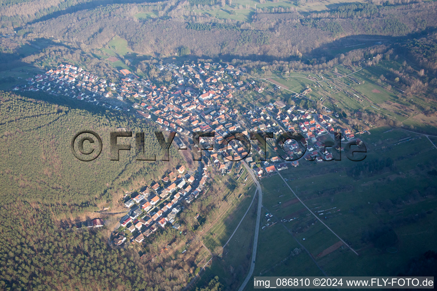 Aerial photograpy of Wernersberg in the state Rhineland-Palatinate, Germany